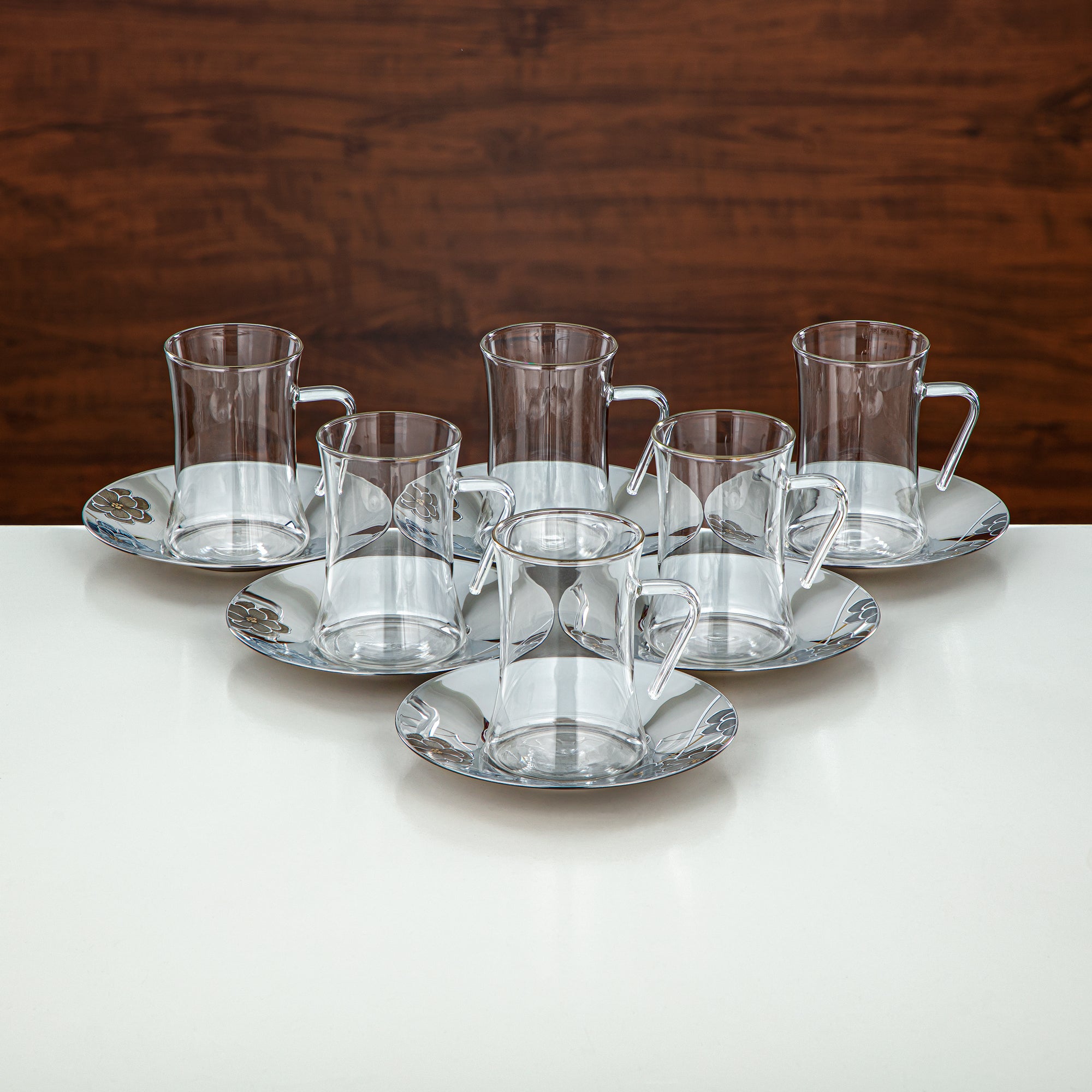 Almarjan Vacuum Flask & Tea Set ABS Matt Silver & Matt Gold 20 Pieces (GOK-S-MS-MG + 18PCS-12256-1) – Elegant Serving | Ramadan & Gatherings