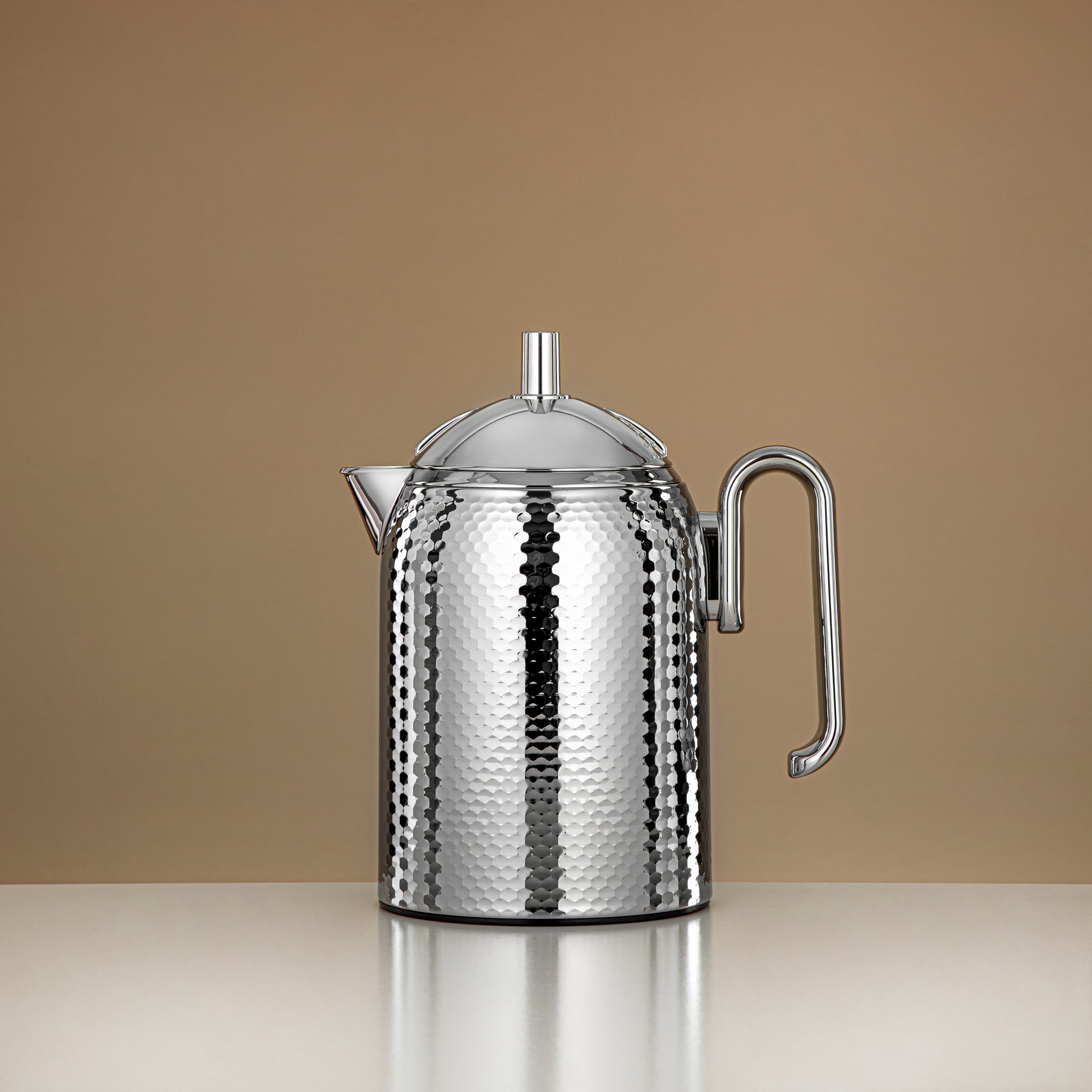 Almarjan Vacuum Flask Hammered Metal Body Glass Refill 0.3L (CHA-HC-030S) – Elegant Single-Serve Flask