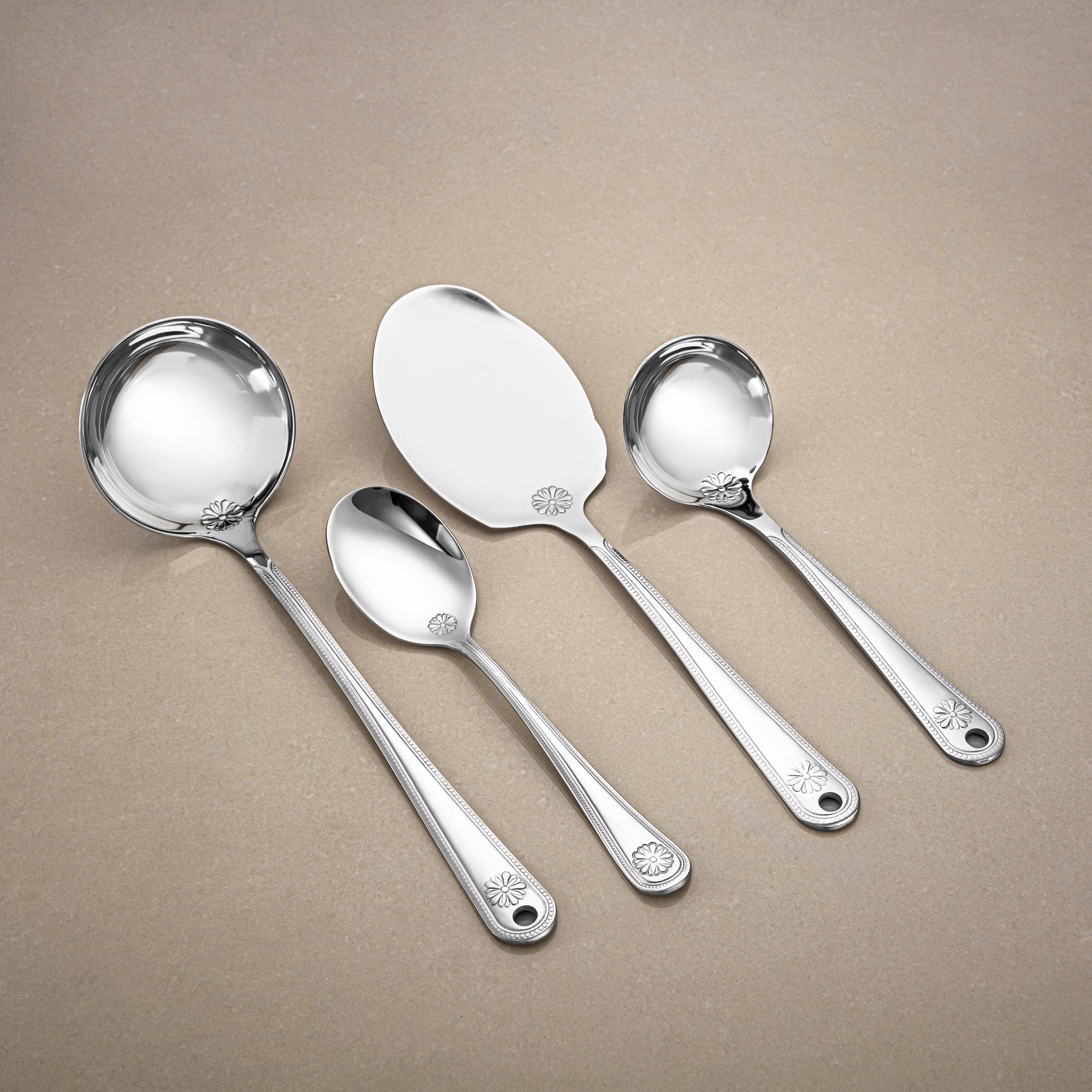 Almarjan Cutlery Set 84 Pieces, Stainless Steel, Leather Case, Silver (CUT0010345) Elegant Cutlery Set