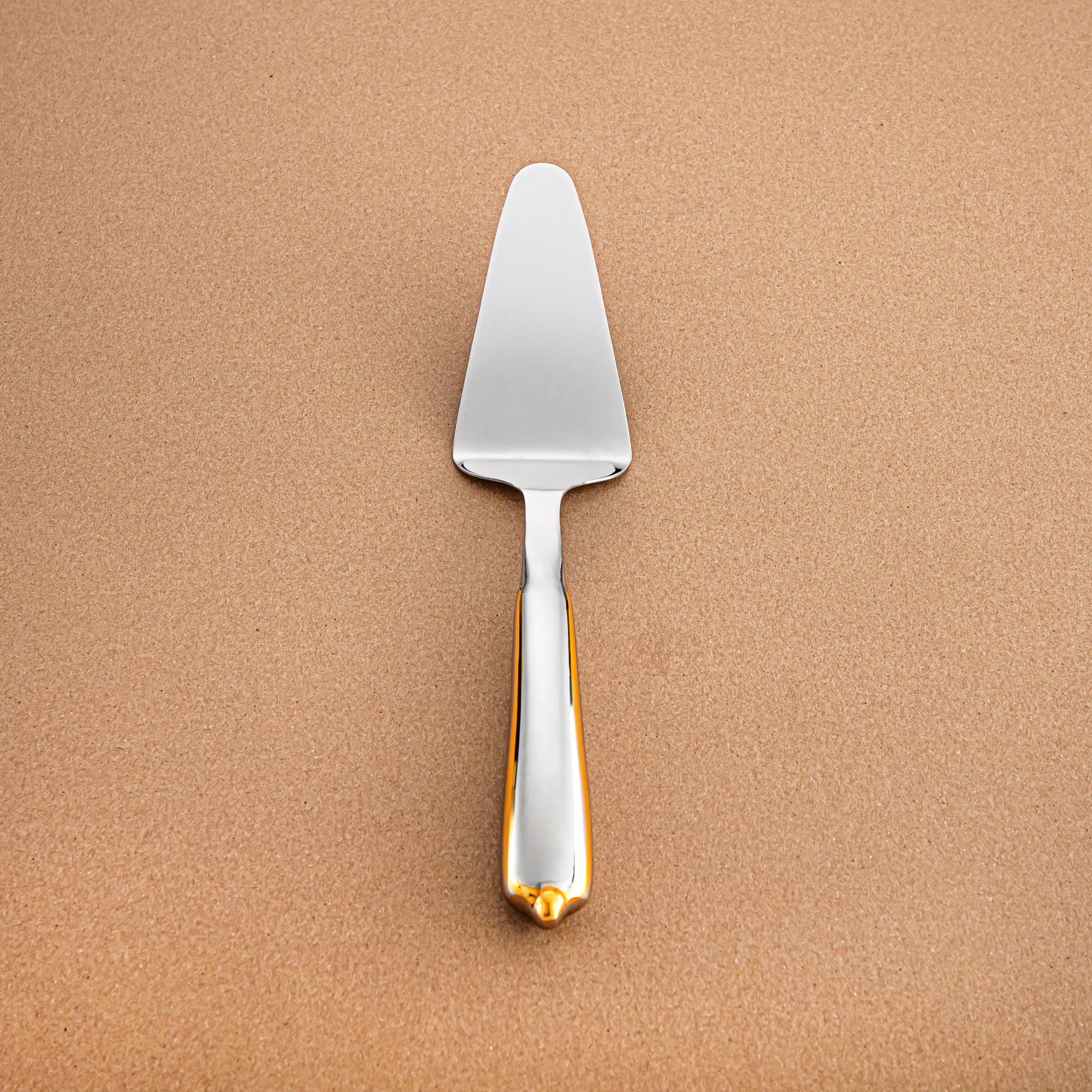 Almarjan Stainless Steel Cake Server – Mirror Finish, Silver & Gold CUT1620070