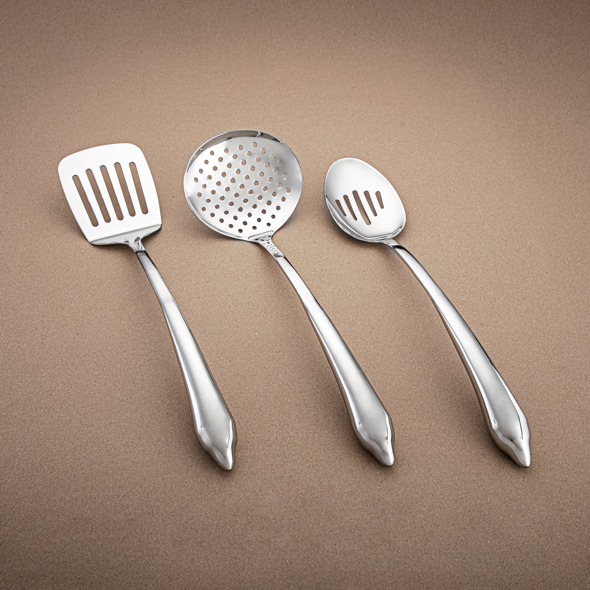 Almarjan Kitchen Tools Set 7 Pieces, Stainless Steel, with Stand, Silver (CUT1620083) - Elegant Serveware