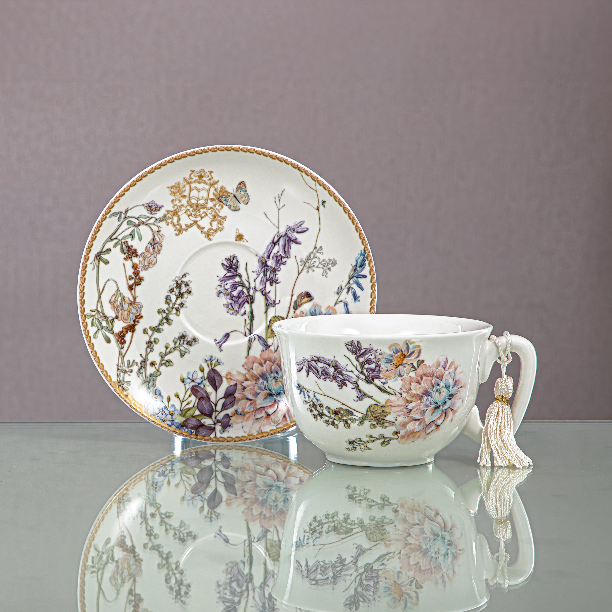 Almarjan 300 ML Porcelain Cappuccino Cup & Saucer - D480 R2003T1