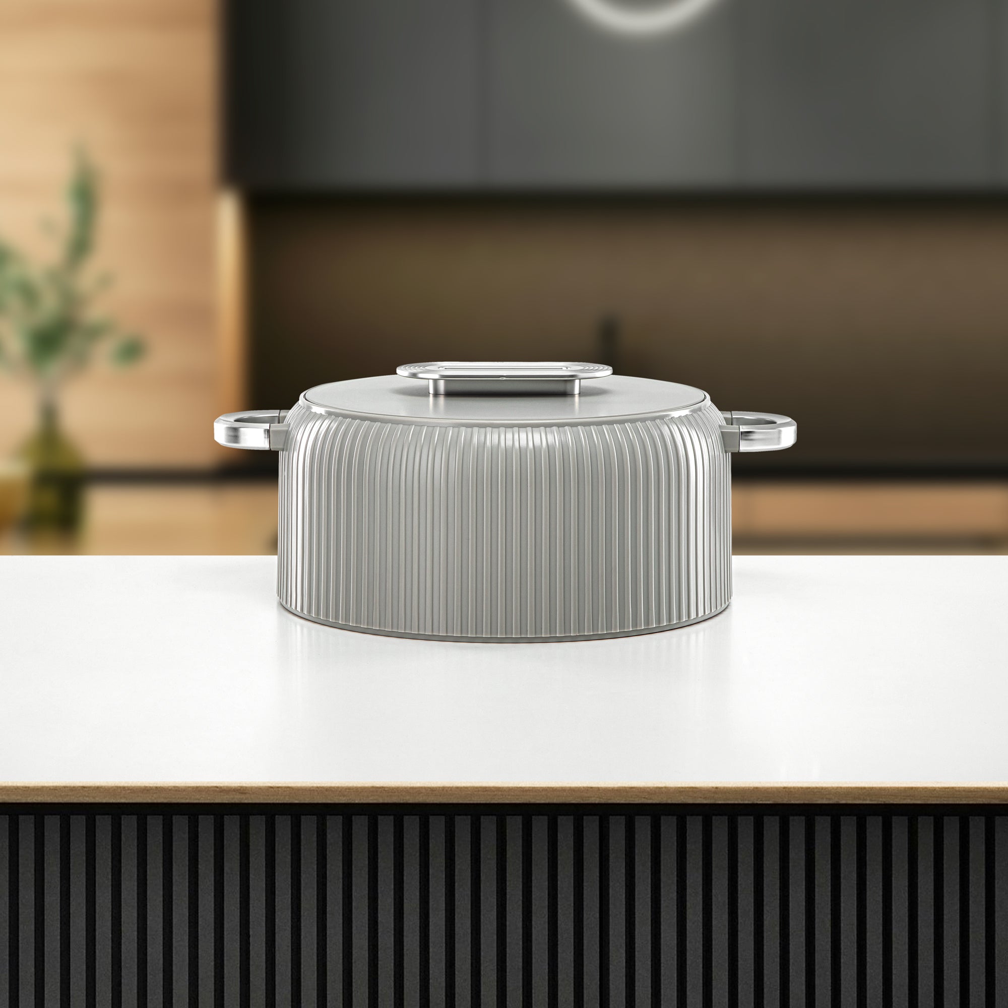 ألمرجان حرارات بلاستيك، مجموعة من 3 قطع، رمادي فاتح وفضي، 2000 مل + 4000 مل + 6500 مل (EK-200/400/650 MSG/MC) أدوات تقديم رمضان