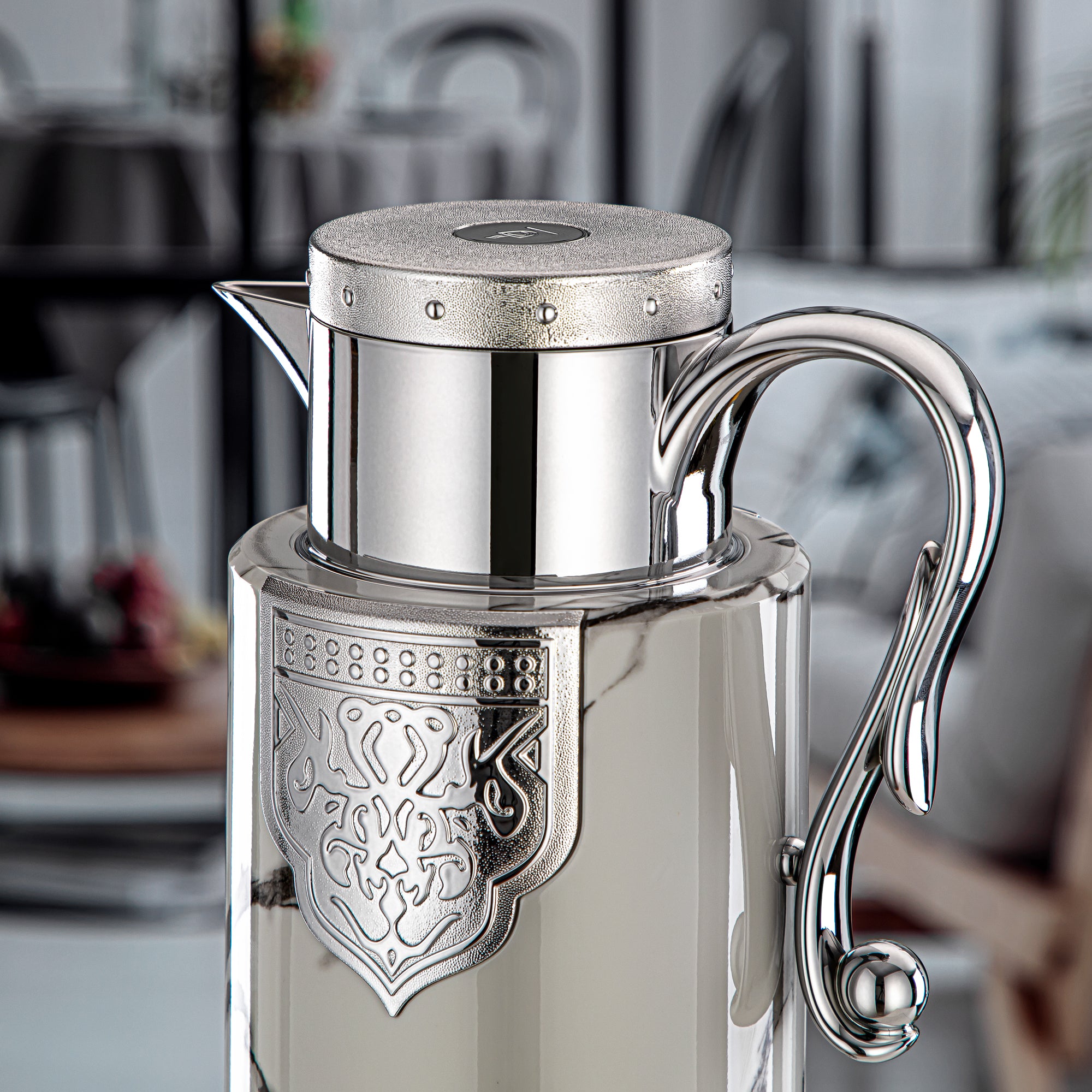 المرجان طقم ترامس 2 قطعة رخامي وفضي - FG207 AB-100 GRMR/C