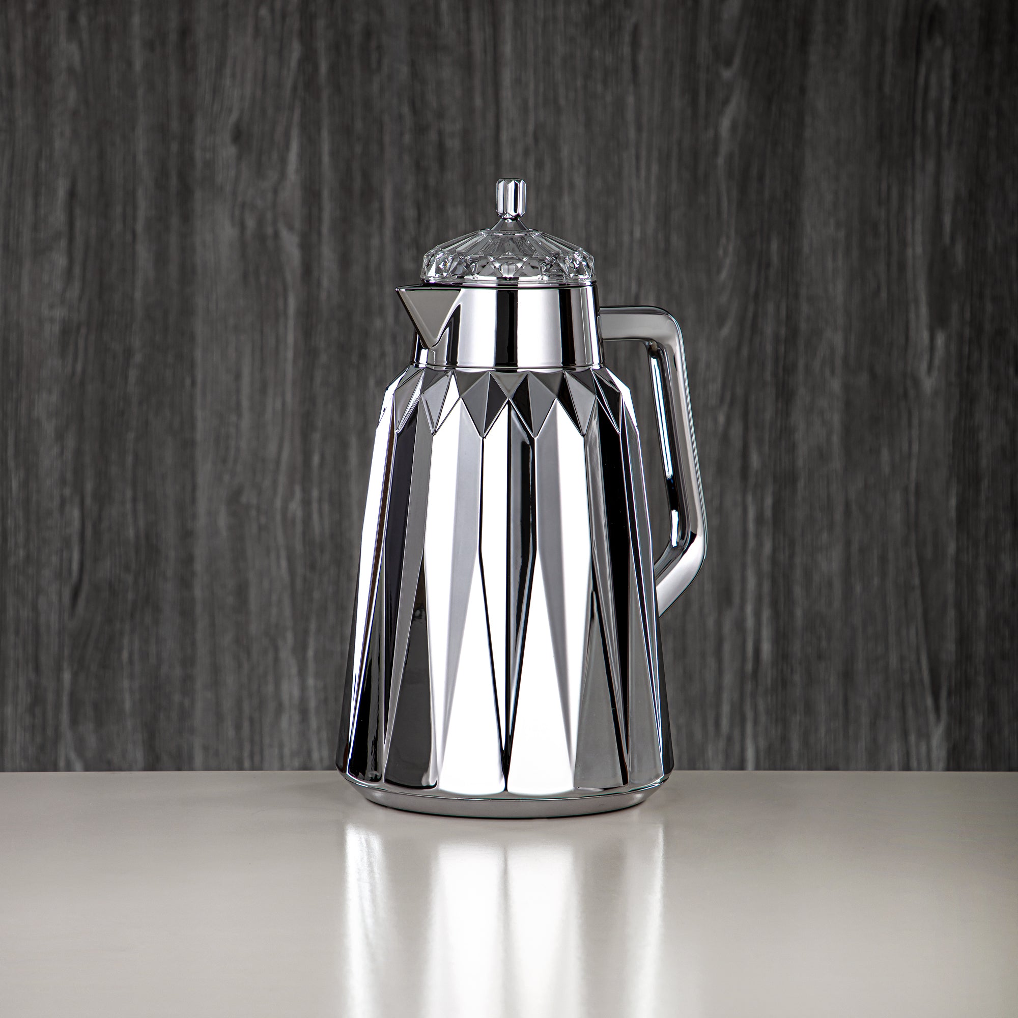 ألمرجان طقم ترامس - 1 لتر + 1 لتر، ABS، فضي، تشطيب مرآة | FG209AB-100 ALLC