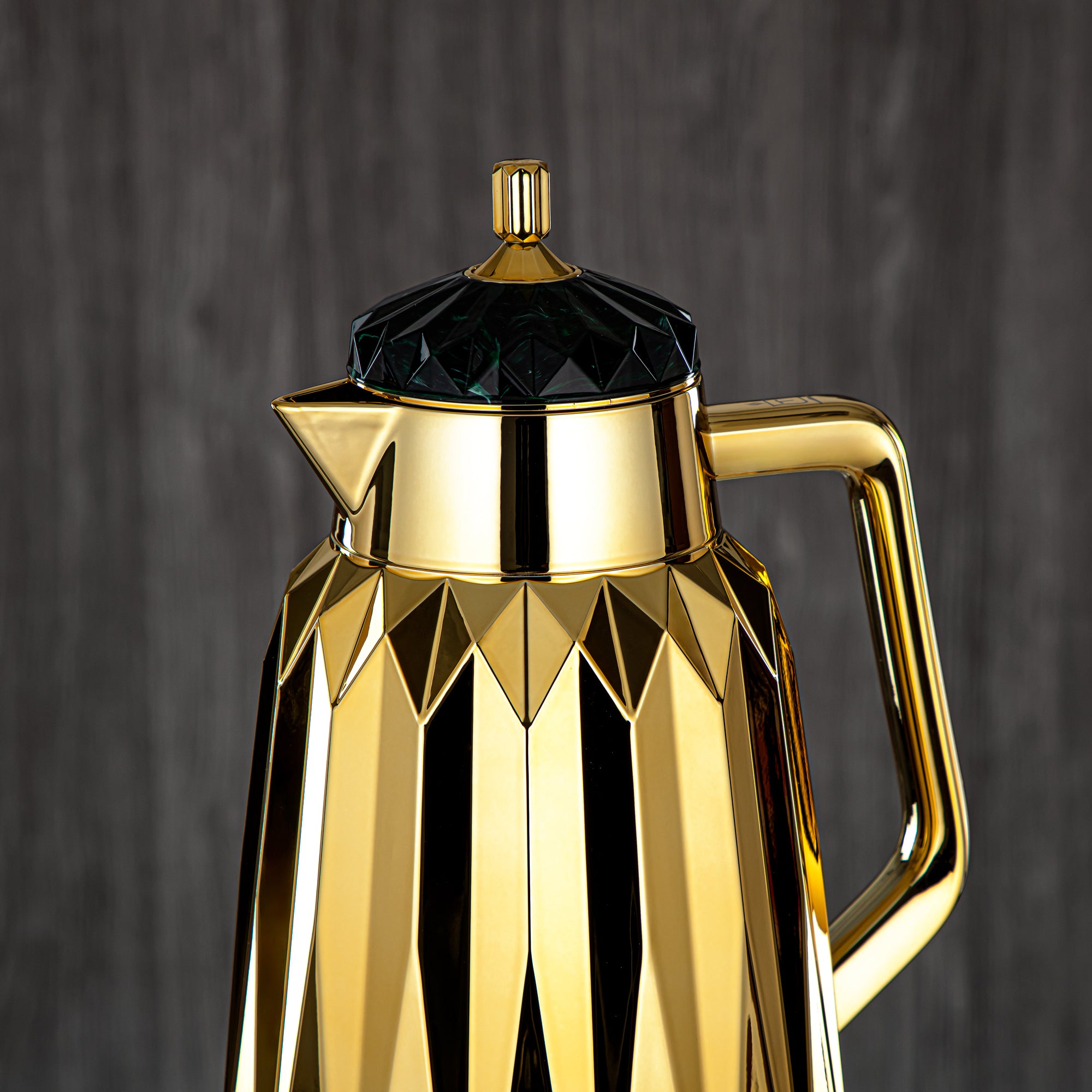 ألمرجان طقم ترامس - 1 لتر + 1 لتر، ABS، ذهبى ورخام أخضر، تشطيب مرآة | FG209AB-100 GM/G