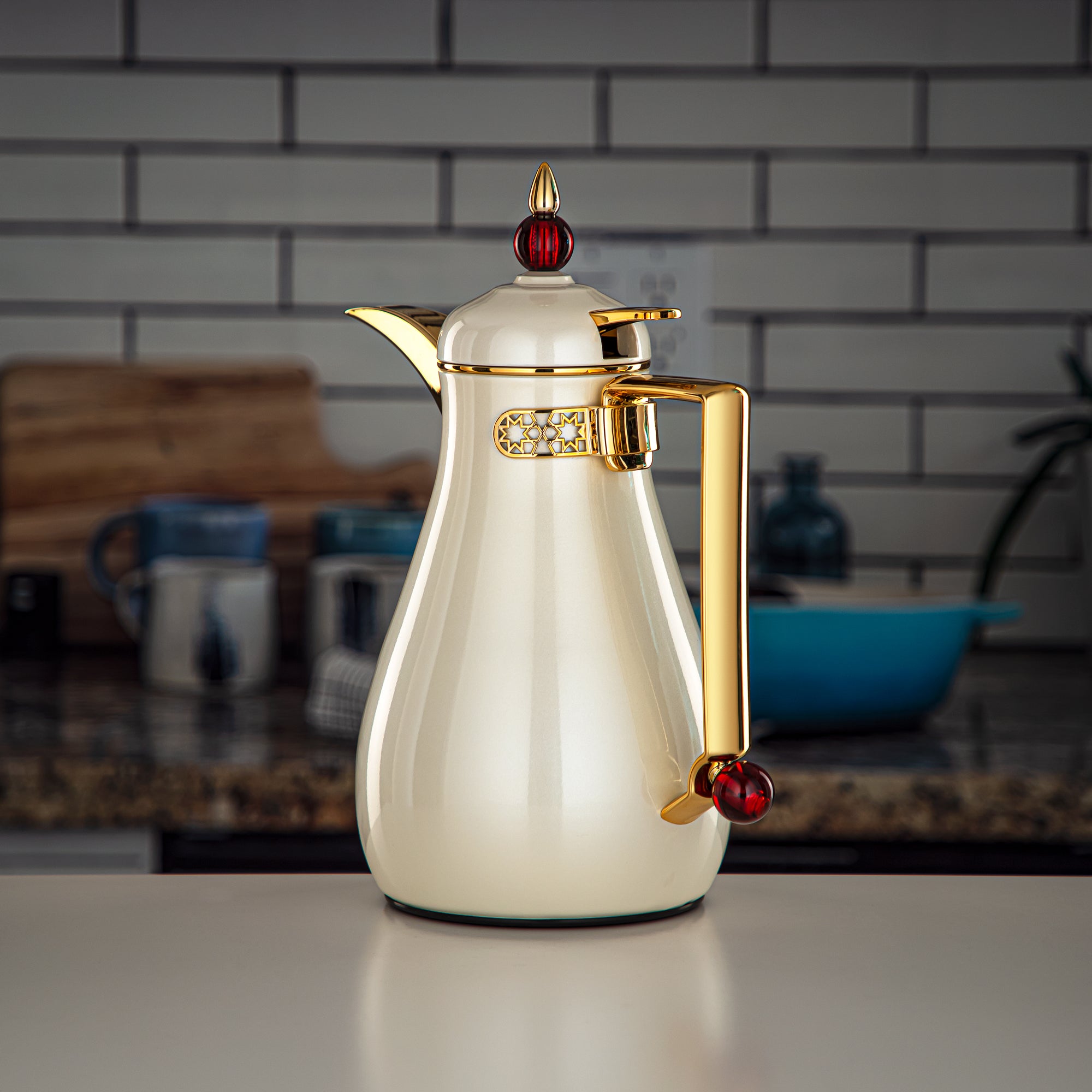 المرجان طقم ترامس</i> قطعتين أبيض وذهبي - FG803-070/100 MAR/PW