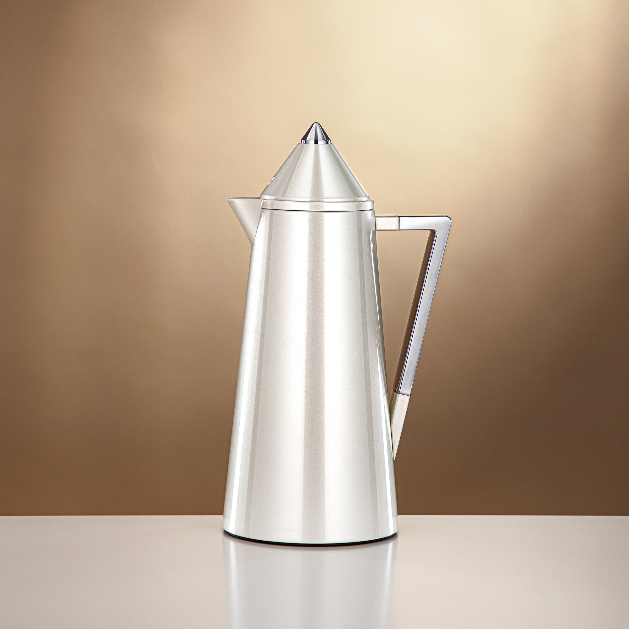 Almarjan Vacuum flask 0.7L + 1.0L Pearl white & silver (FG818-070/100 PW/C)