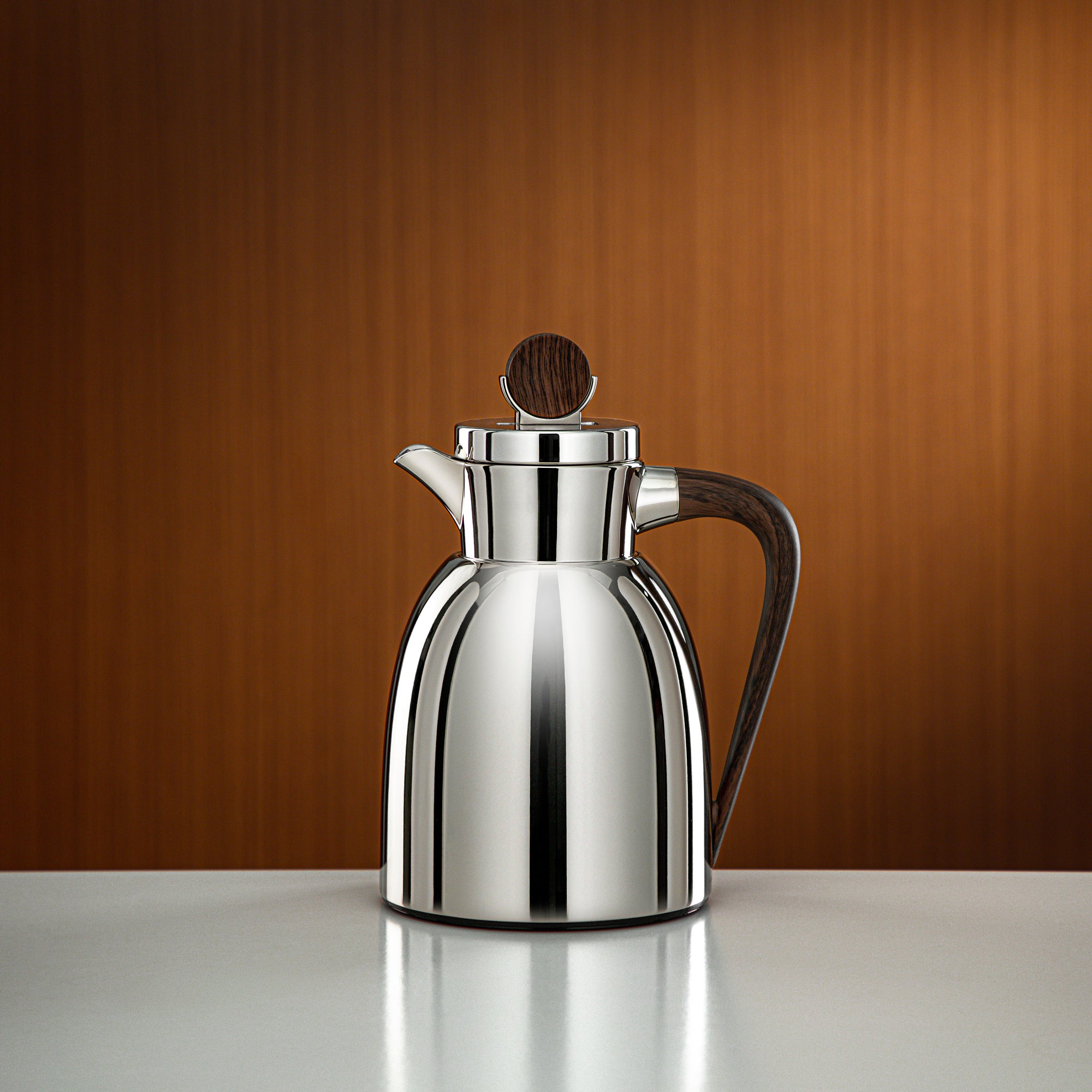 ترمس المرجان 0.7 لتر نيكل وخشب داكن