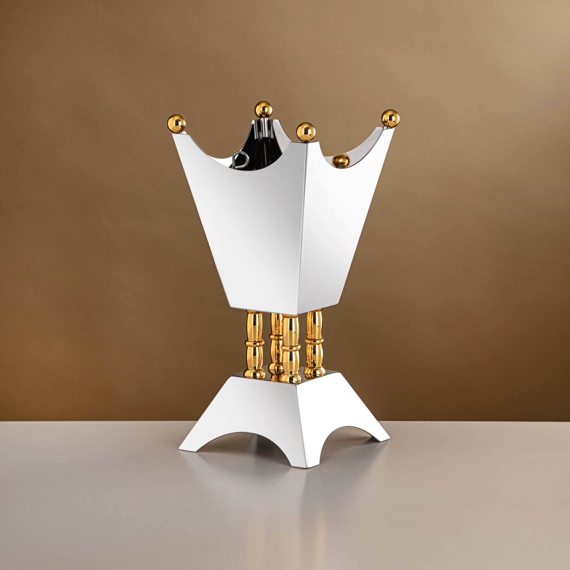 المرجان مبخرة 25 سم فضية وذهبية لامعة - HT2506049