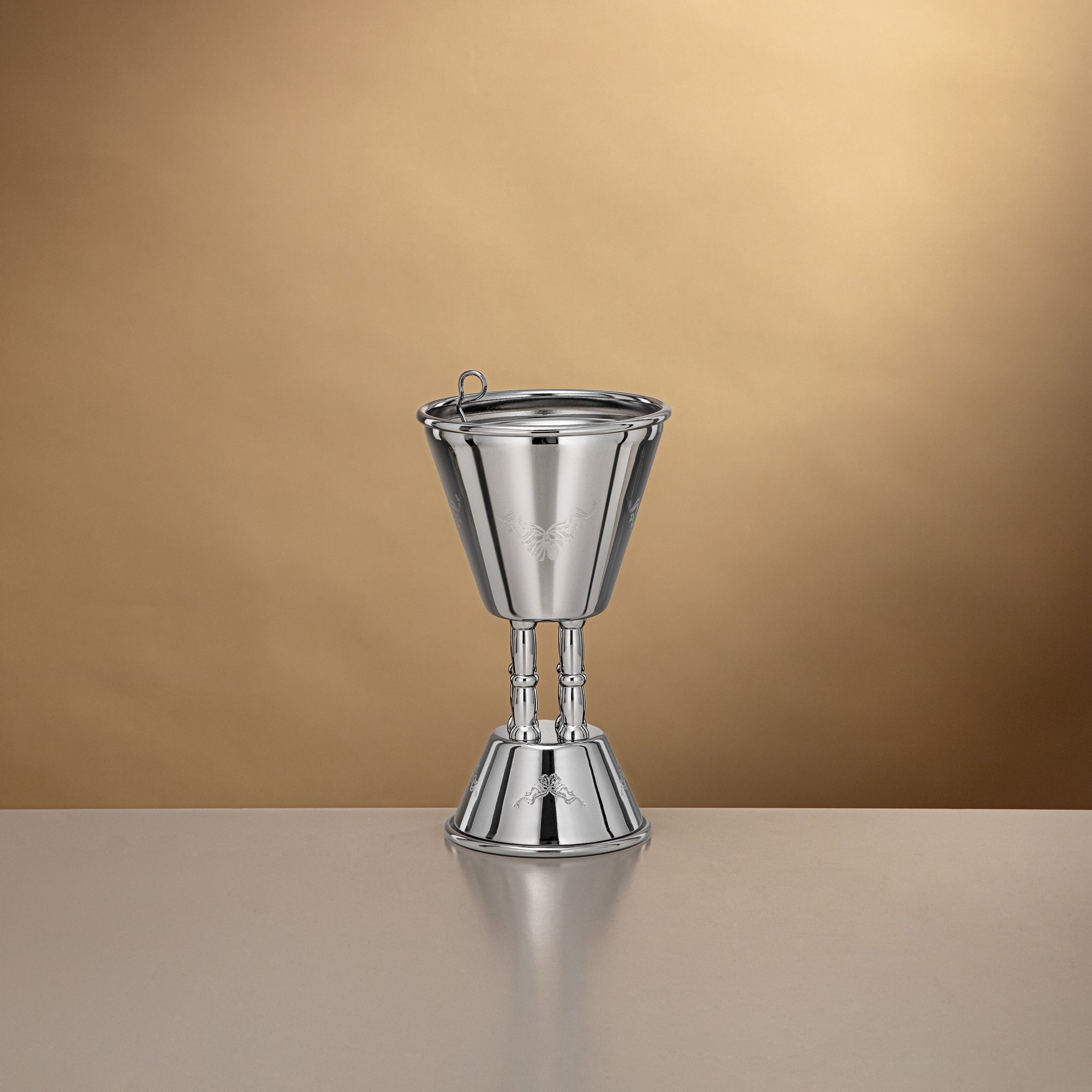 المرجان مبخرة بخور لامعة فضية 18 سم - HT2506088