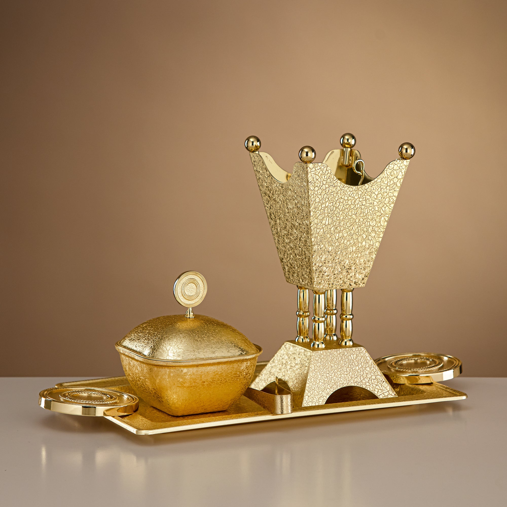 Almarjan Incense Burner Set 4-Piece Copper