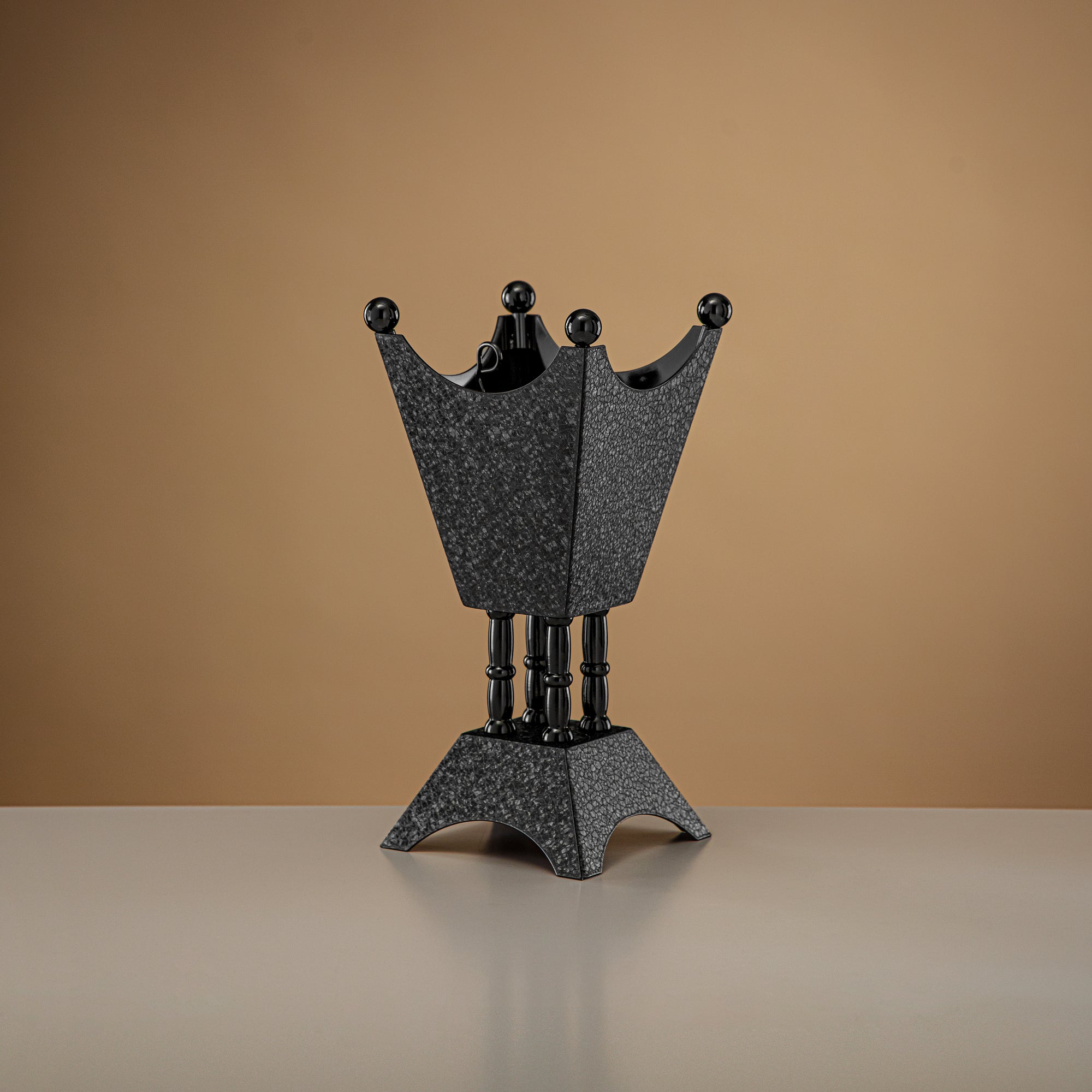 Almarjan Incense Burner Black Crackle 22cm