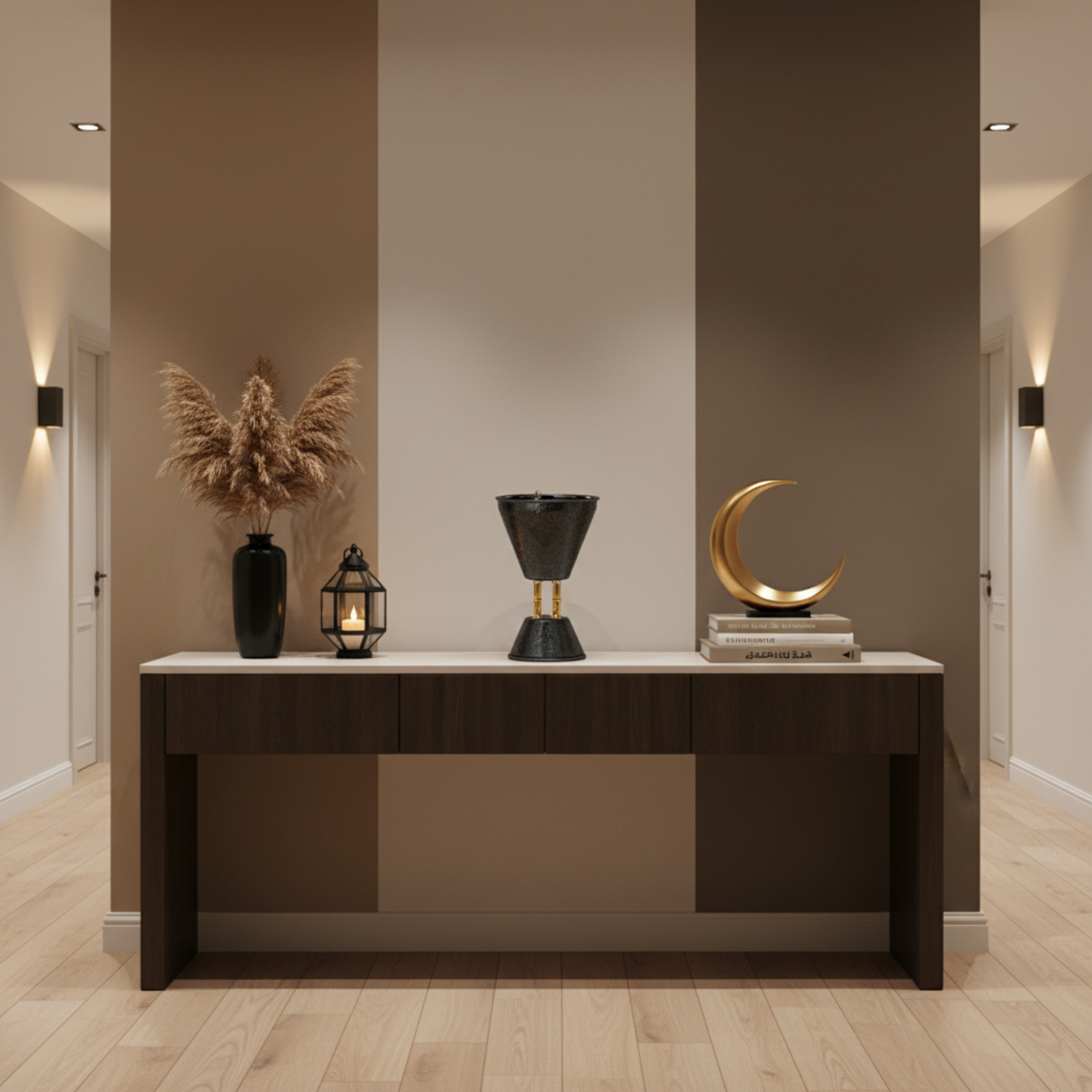 مبخرة المرجان باللونين الأسود والذهبي بتصميم متشقق، ارتفاع 21 سم