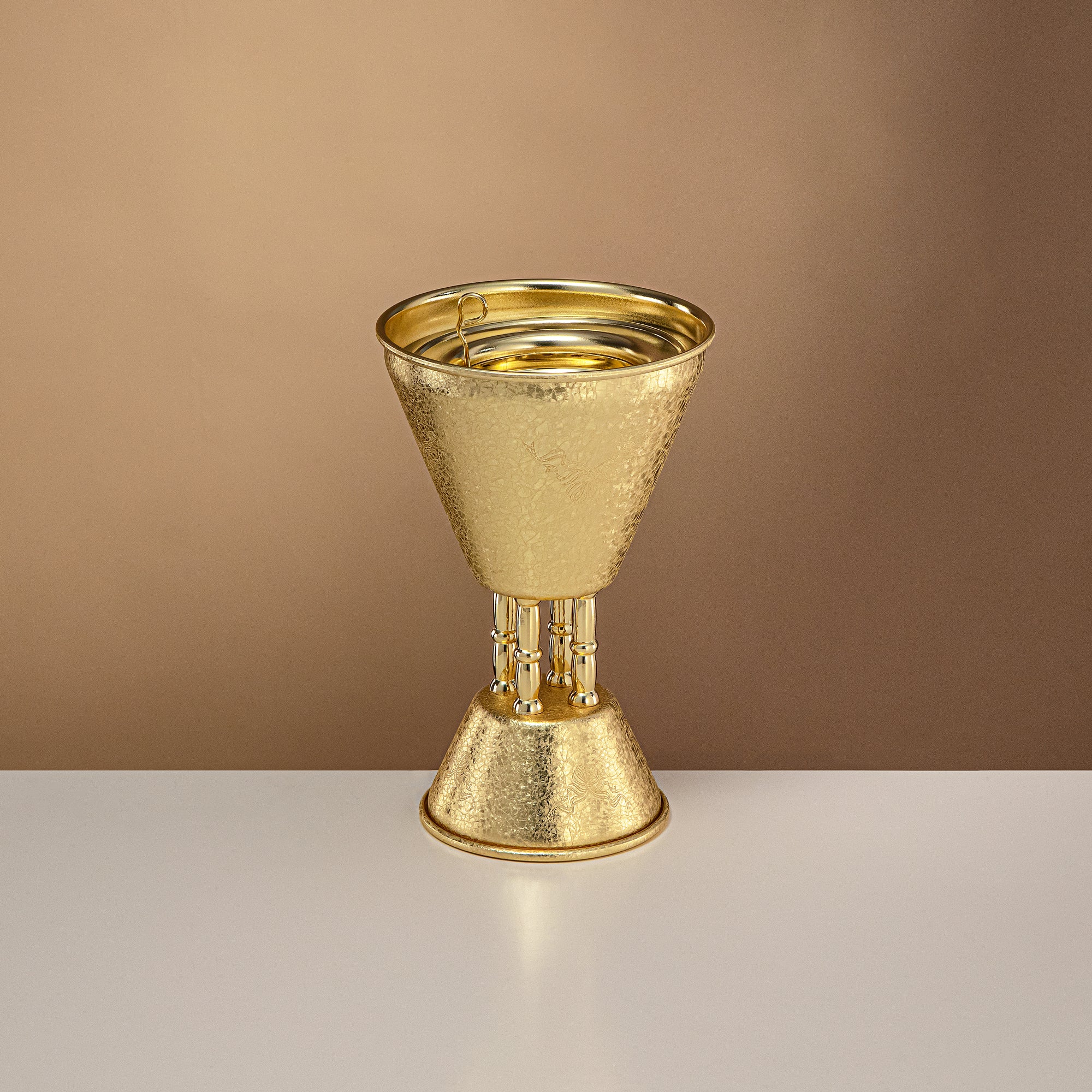 مبخرة المرجان من النحاس بتصميم متشقق، 21 سم