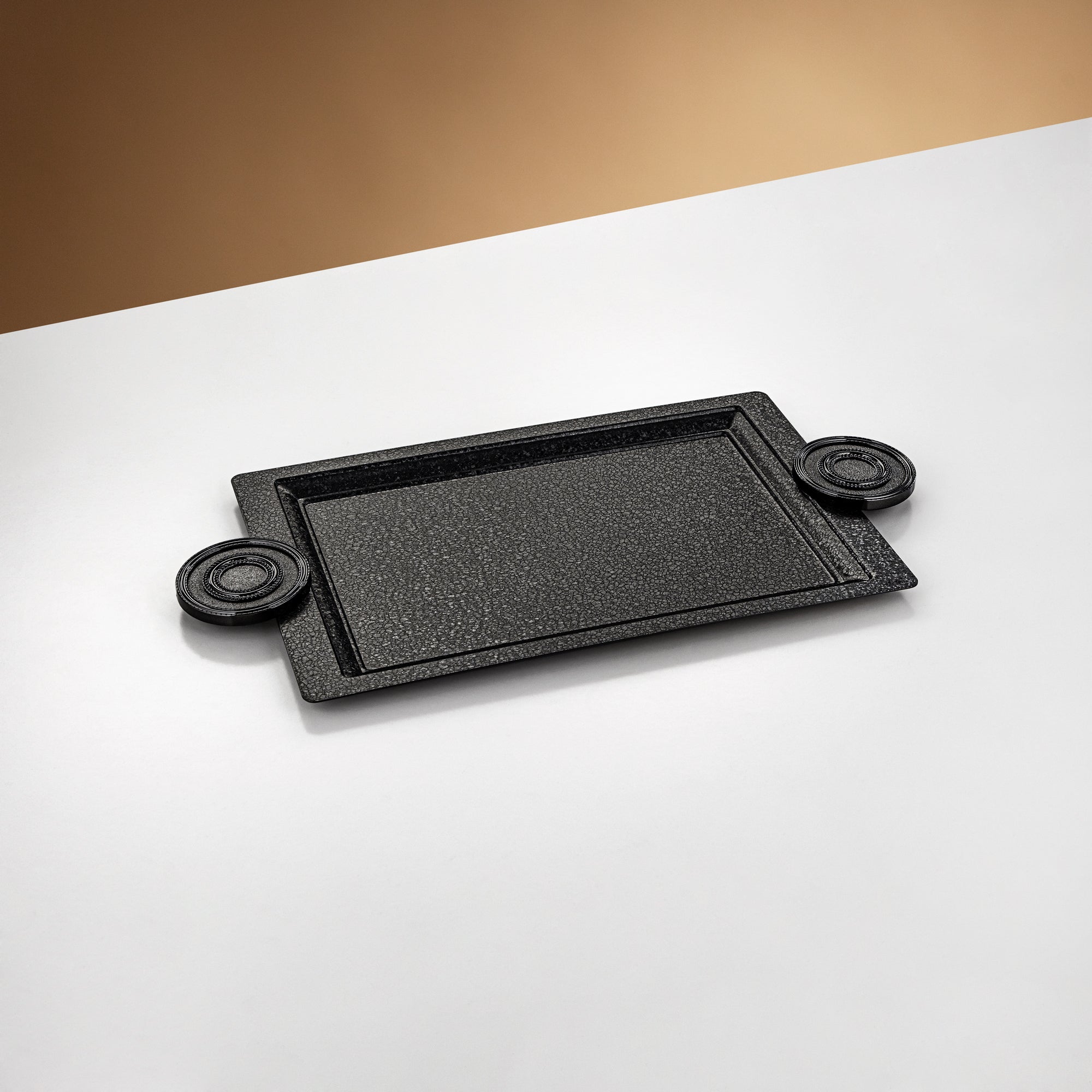 Almarjan Serving Tray 49 cm Black Crackle