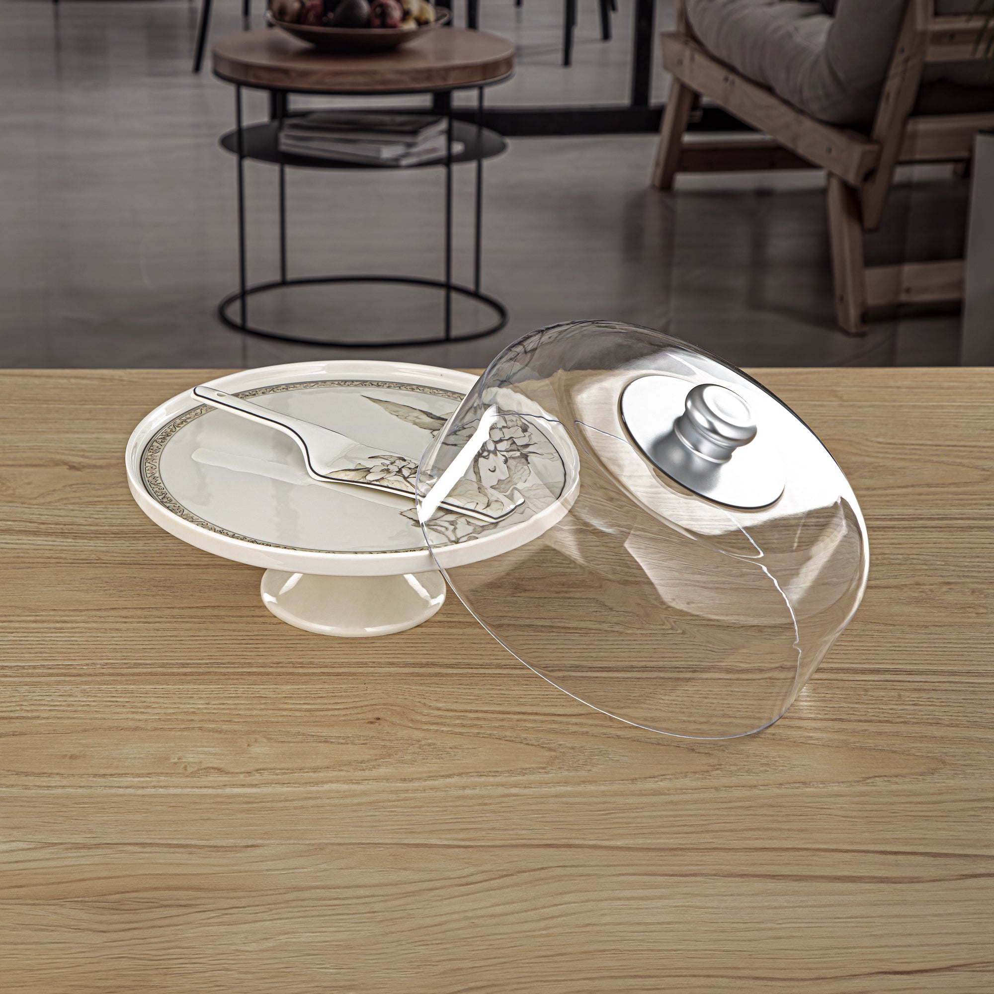 حامل كيك بورسلين من المرجان 30 سم - 8588