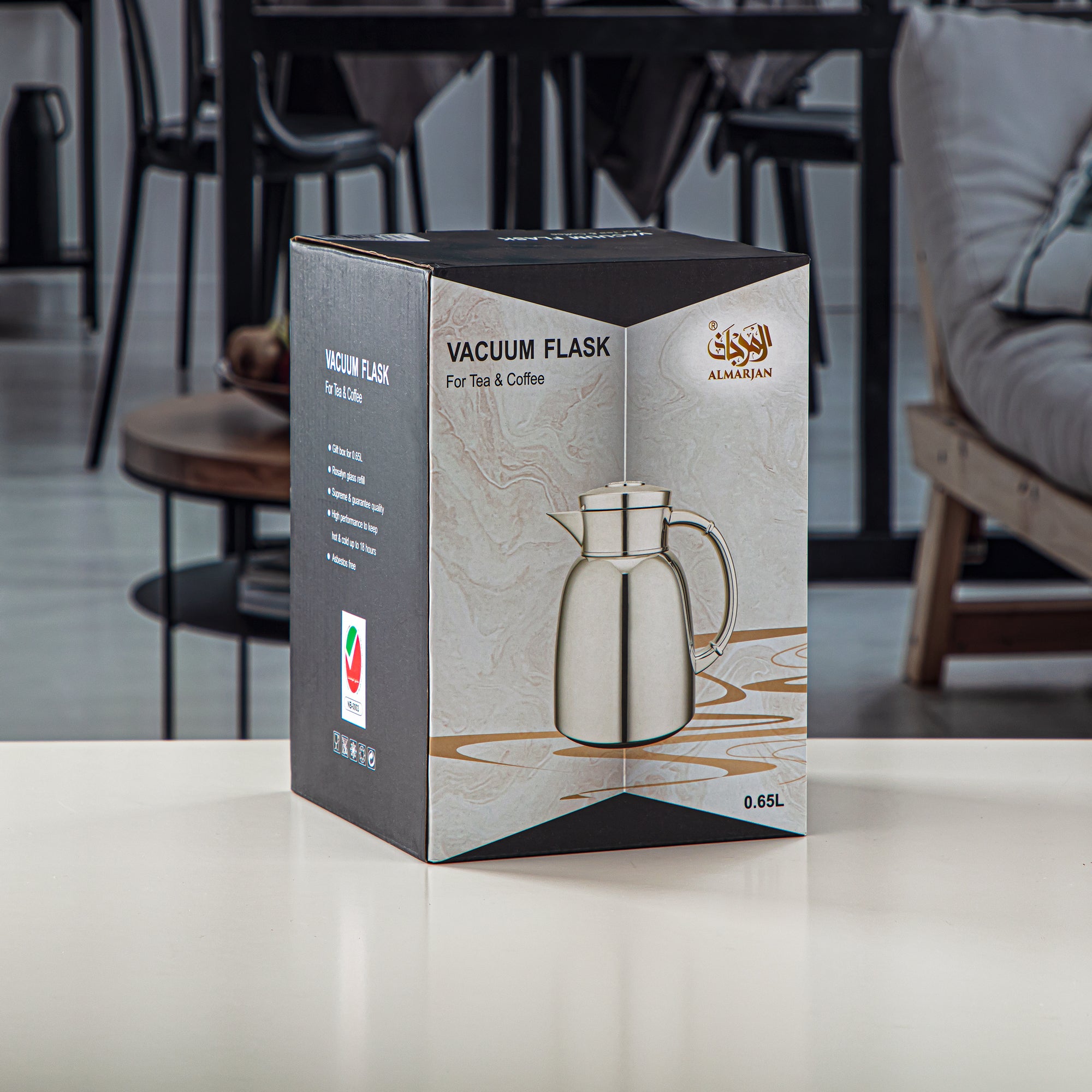 ترمس المرجان 0.65 لتر، ابيض وفضي - QVC-0650Q330YZC