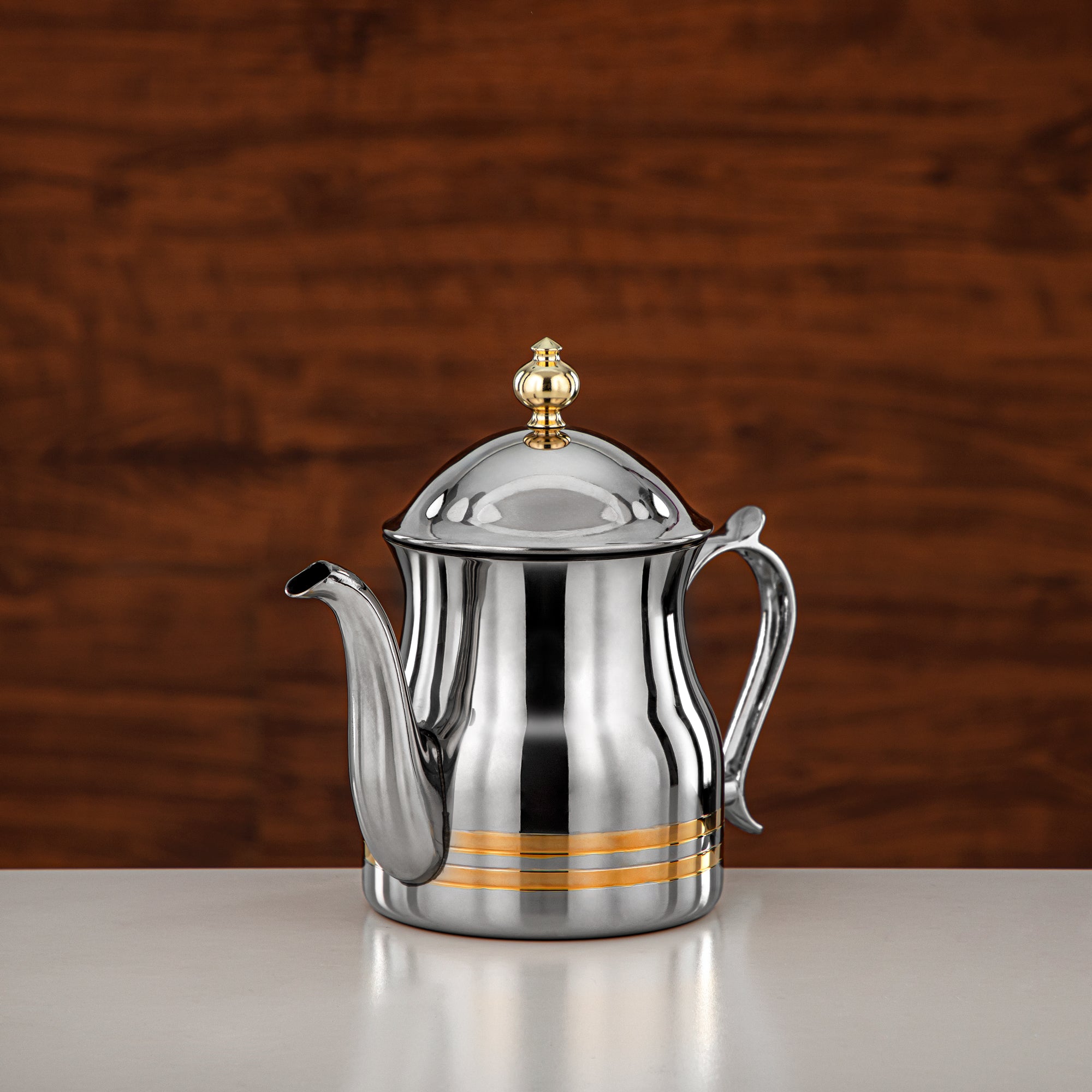Almarjan Teapot 24oz Silver Gold – Elegance