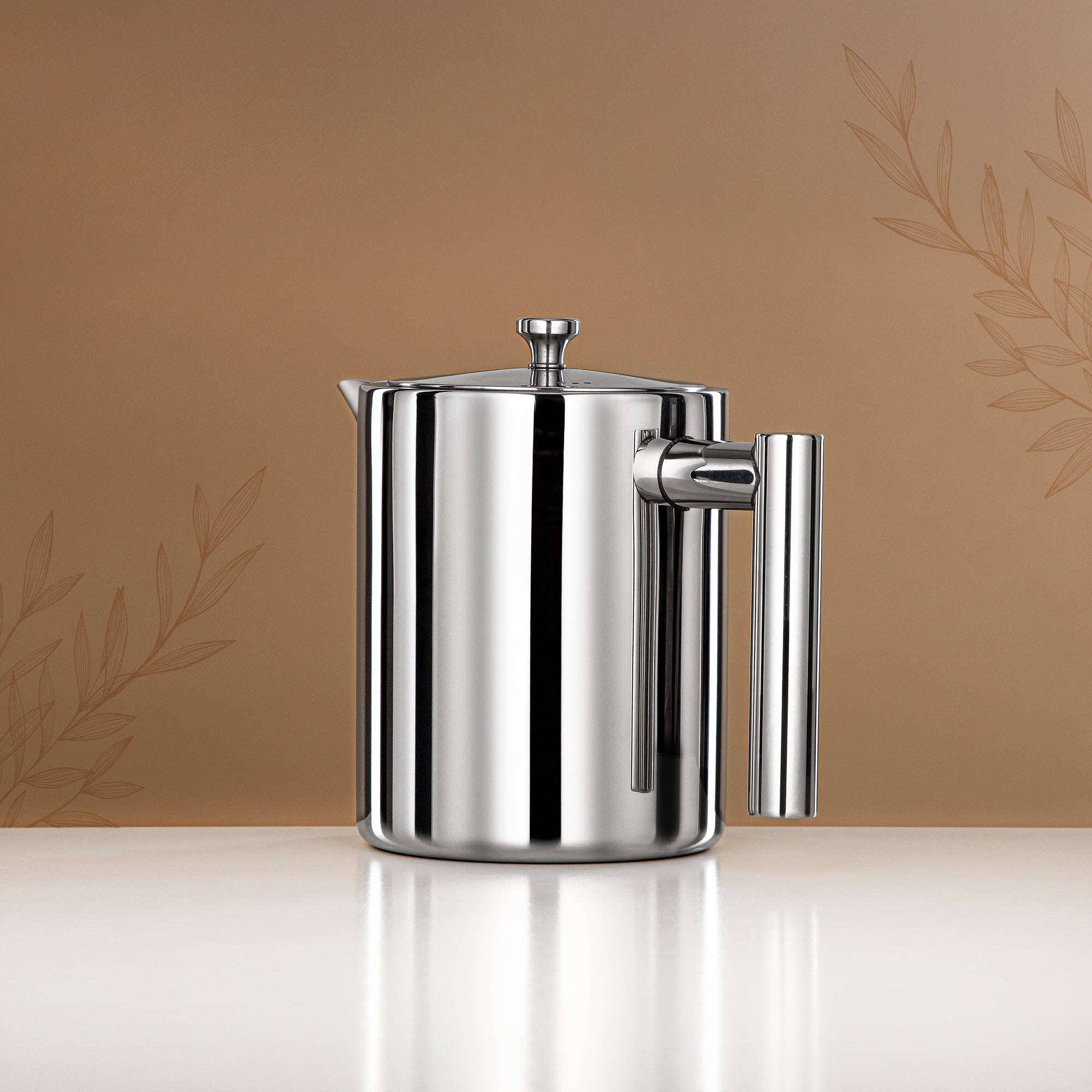 Almarjan Coffee Pot 32oz Silver – Elegance