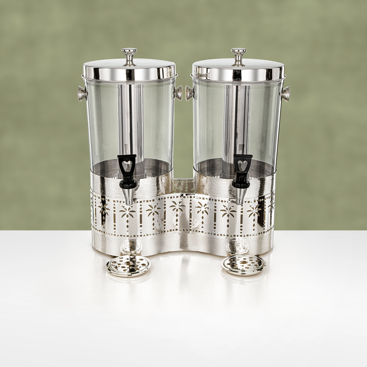 Almarjan Double Juice Dispenser 8 L & 8 L, Brushed Silver