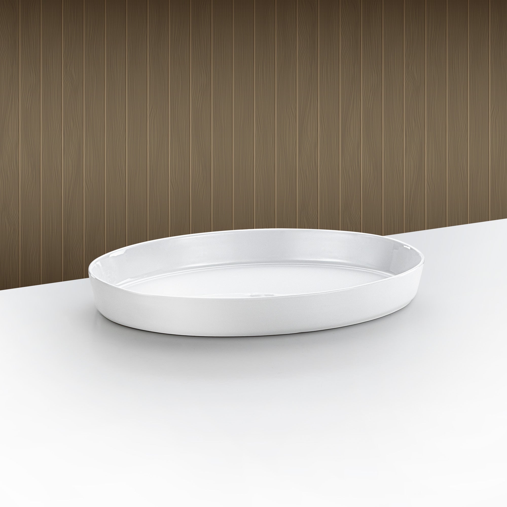 Almarjan Oval Serving Dish 50cm Gold & White