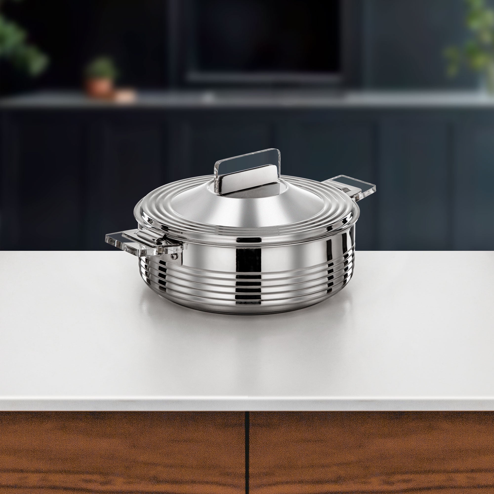 طقم حرارات المرجان مهرة من ٤ قطع ستانلس ستيل فضي (H25P3)