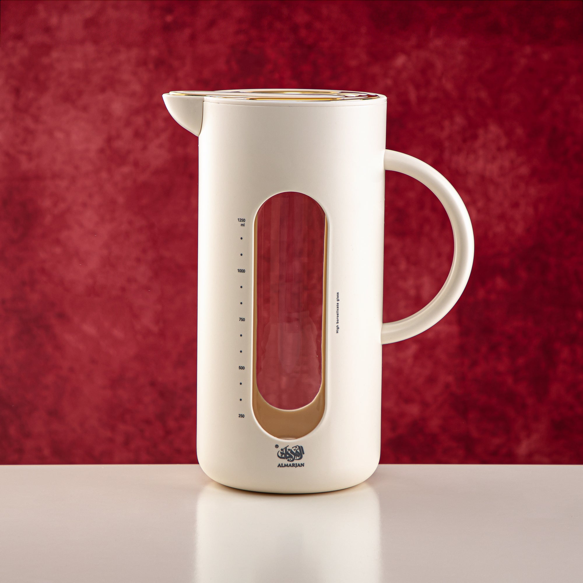 المرجان 1.6 لتر إبريق زجاجي بوروسيليكات عاجي - UKC15-160 MIV