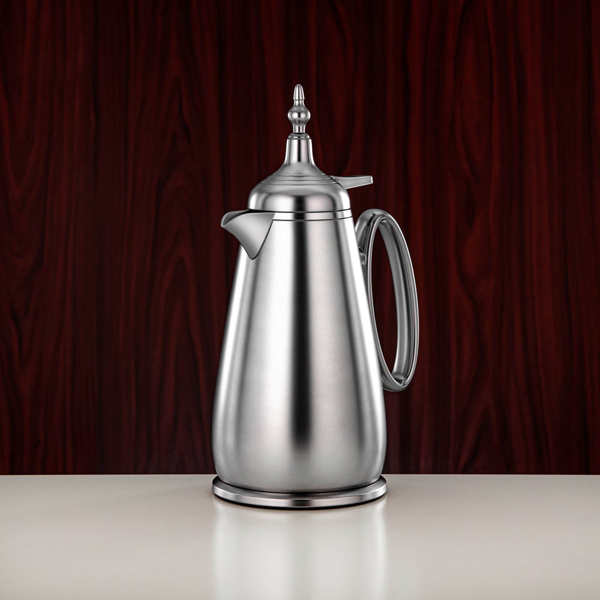 Almarjan Vacuum Flask Set Push Button ABS Matt Silver 0.7L + 1L (UOP-A0700/B1000E23) - Classic Vacuum Flask