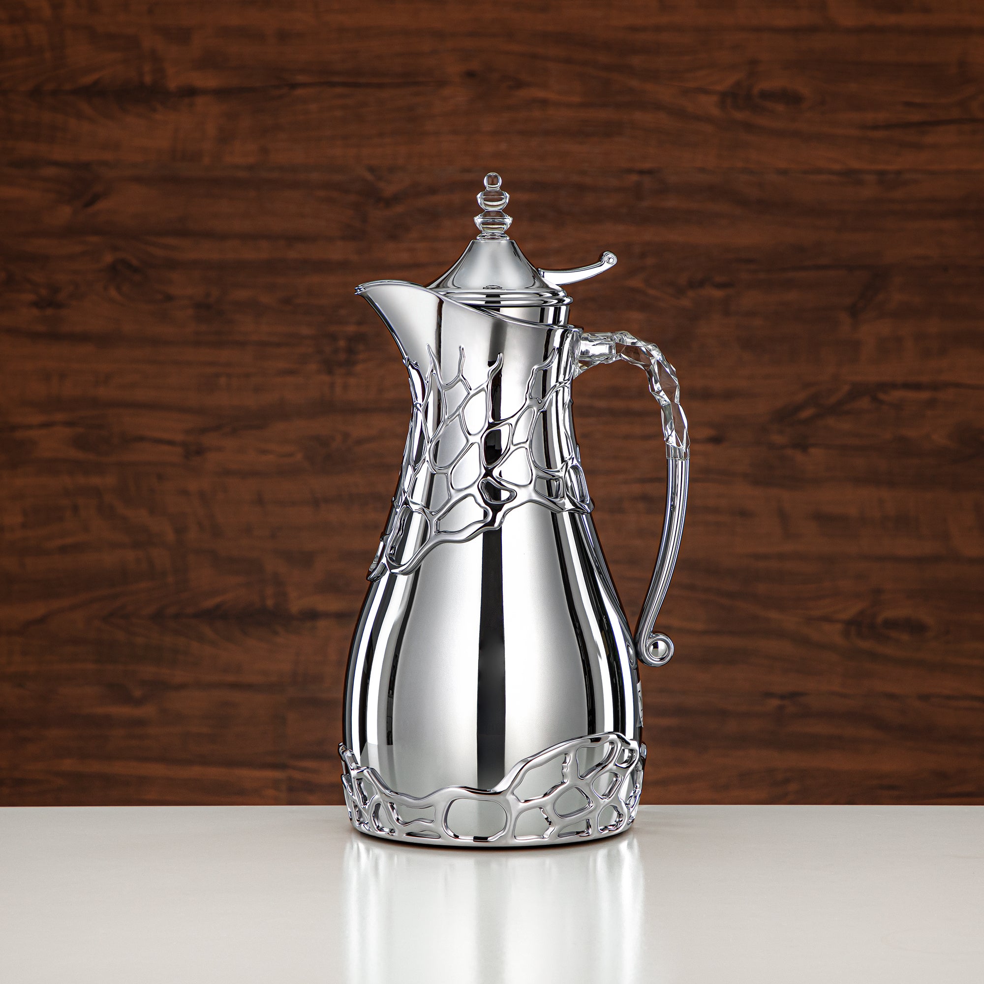 طقم ترامس المرجان بجسم معدني 0.7 لتر و1 لتر بمقبض ABS وأكريليك (VBC-0700/1000 C) – تقديم الشاي والقهوة فضي كامل