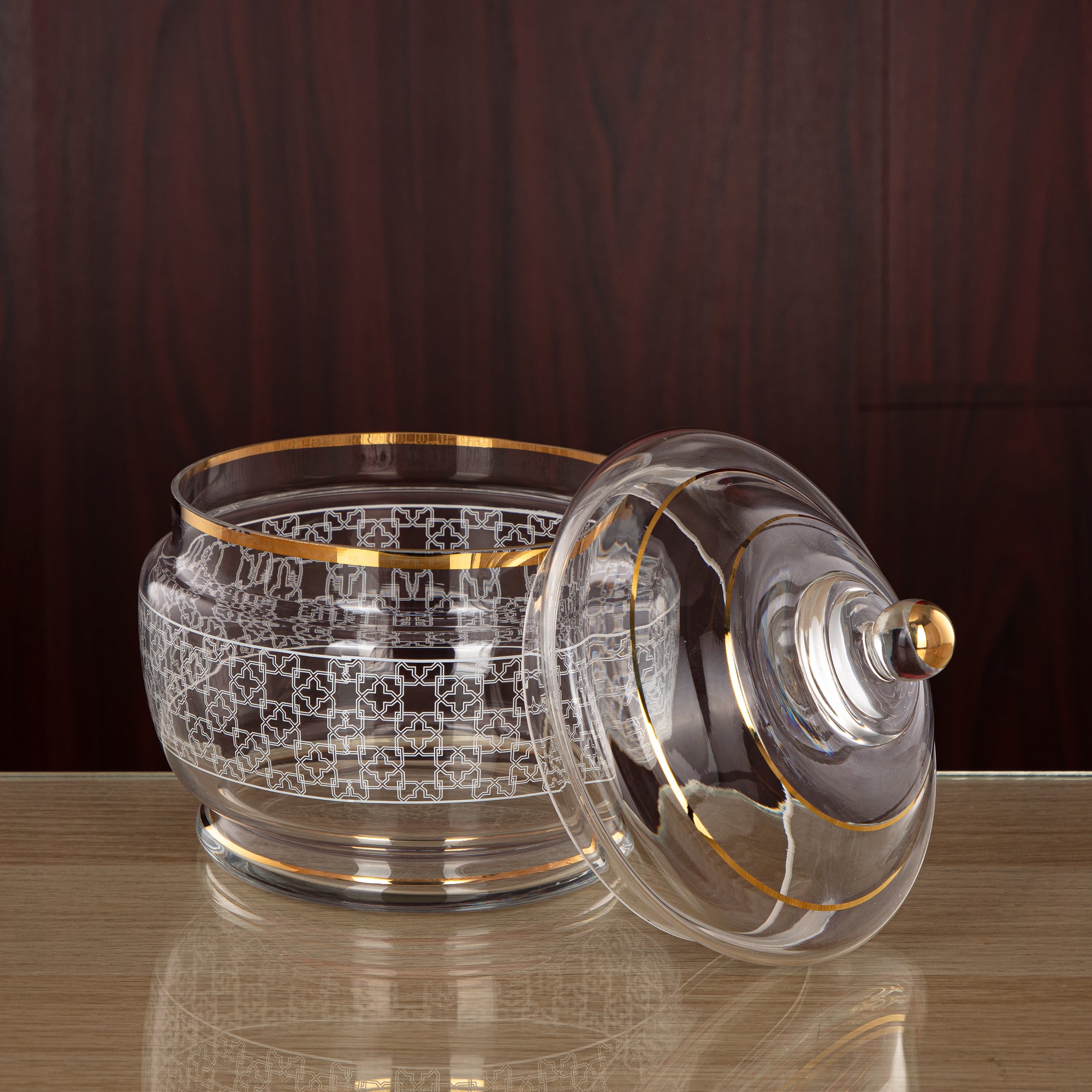 Almarjan 1500 ML Glass Candy Bowl - 0138T-SZH