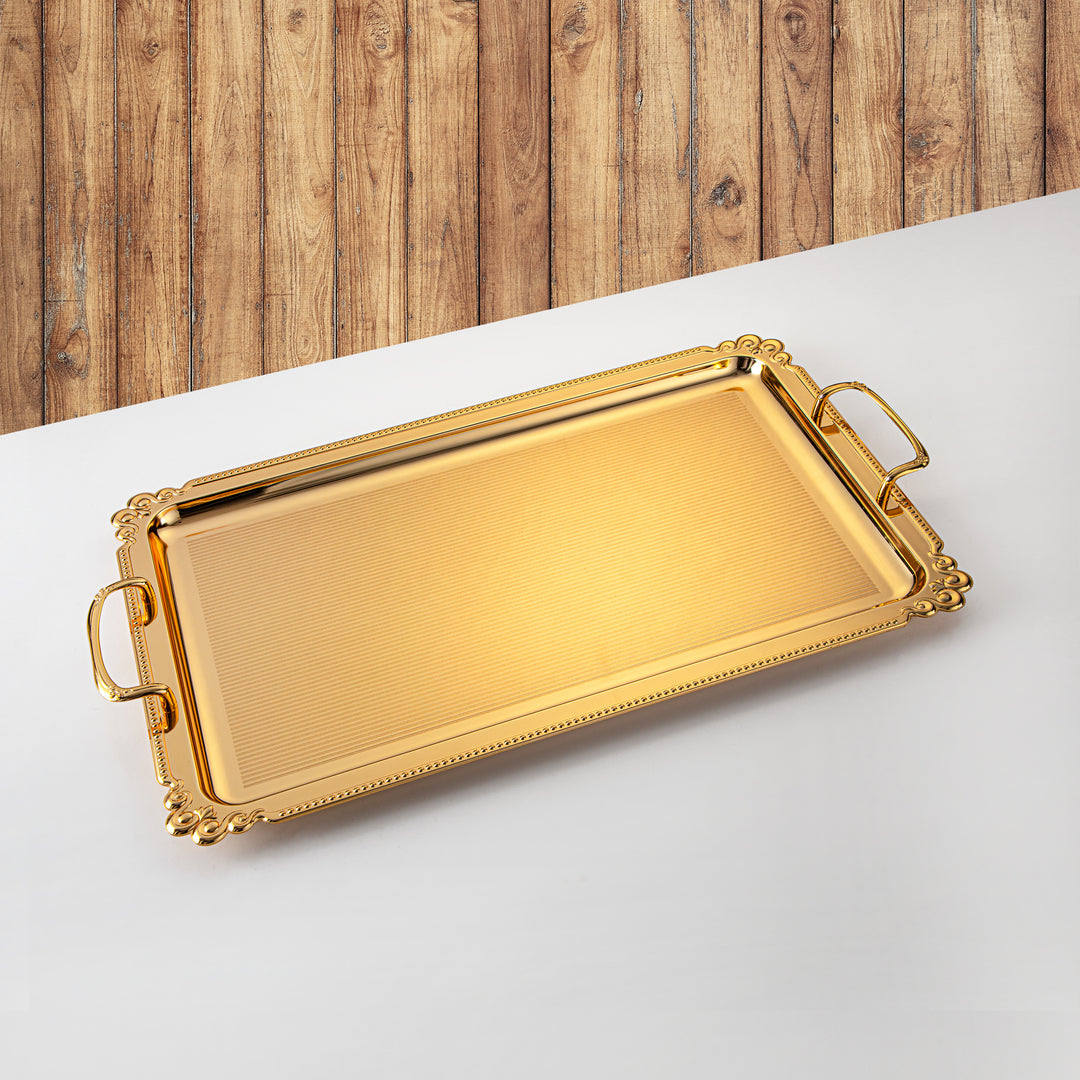 Almarjan Serving Tray, Golden (332XL-FG) | Ramadan & Special Occasions