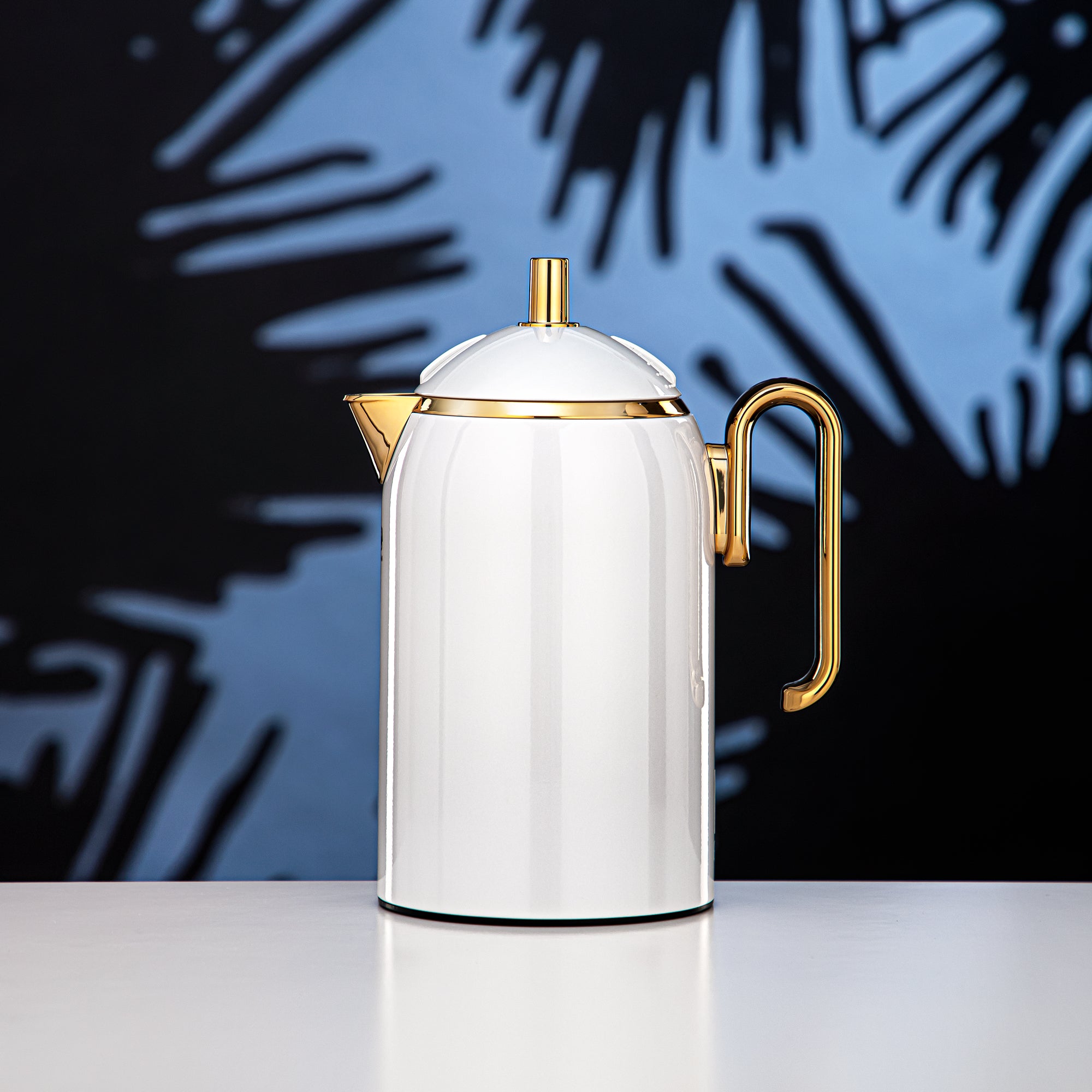 Almarjan 0.65 Liter Vacuum Flask White & Gold - CHA-065WHG