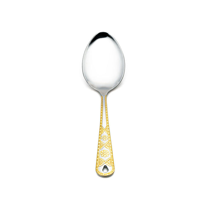 Almarjan Stainless Steel Pasting Spoon Silver & Gold - CUT0010193