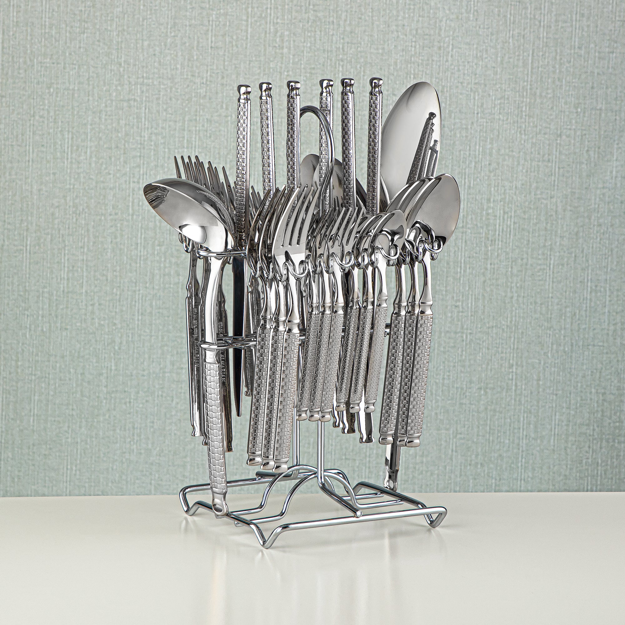 Almarjan Stainless Steel 32 Pieces Cutlery Set Silver - CUT0010268