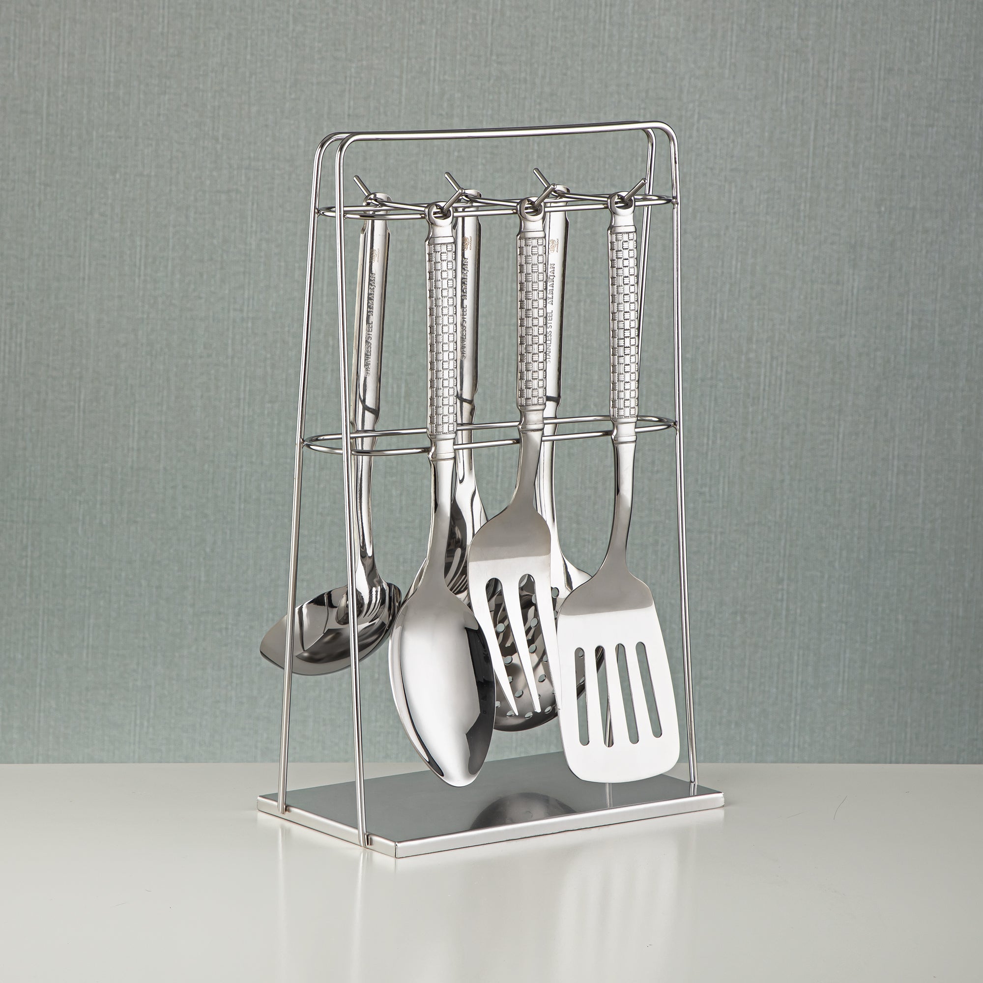 Almarjan Stainless Steel 7 Pieces Kitchen Tool Set Silver - CUT0010292