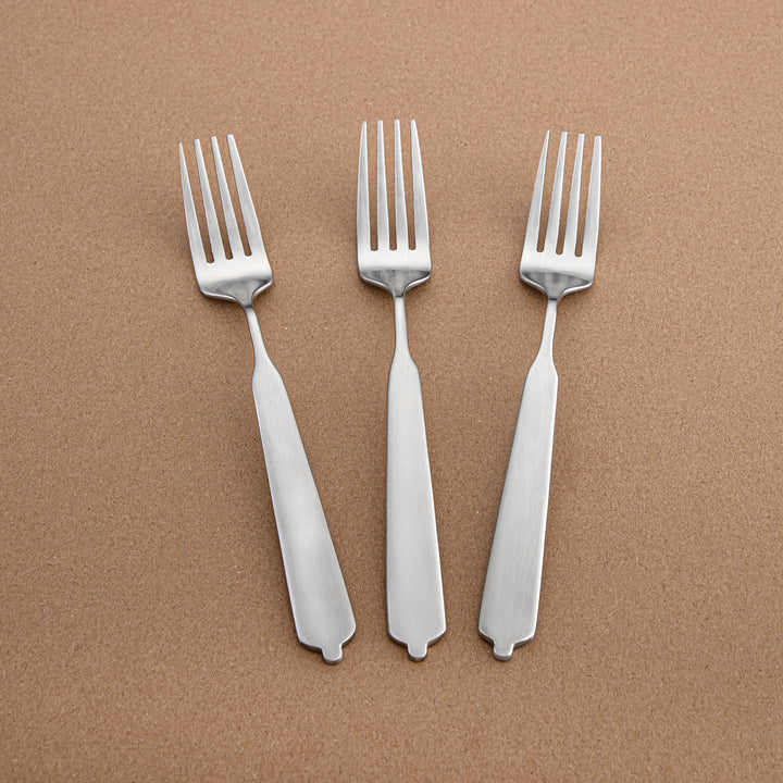 Almarjan 3-Piece Stainless Steel Dinner Fork Set – Matt Finish, Silver CUT1620036