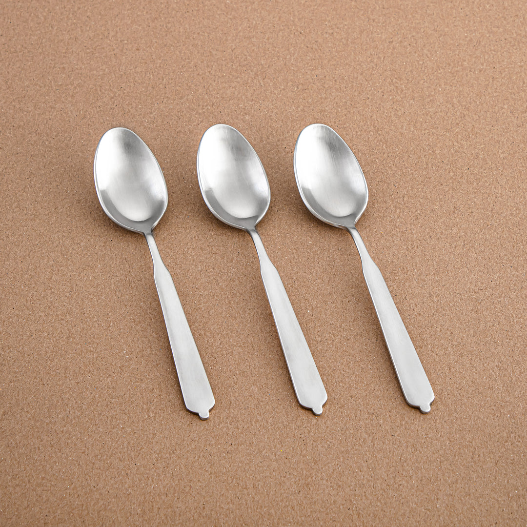 Almarjan 3-Piece Stainless Steel Tea Spoon Set – Matt Finish, Silver CUT1620040