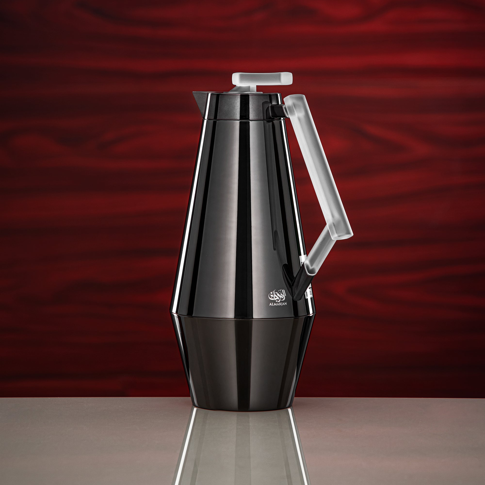 المرجان طقم ترامس 0.7L و1L لون أسود معدني وثلجي