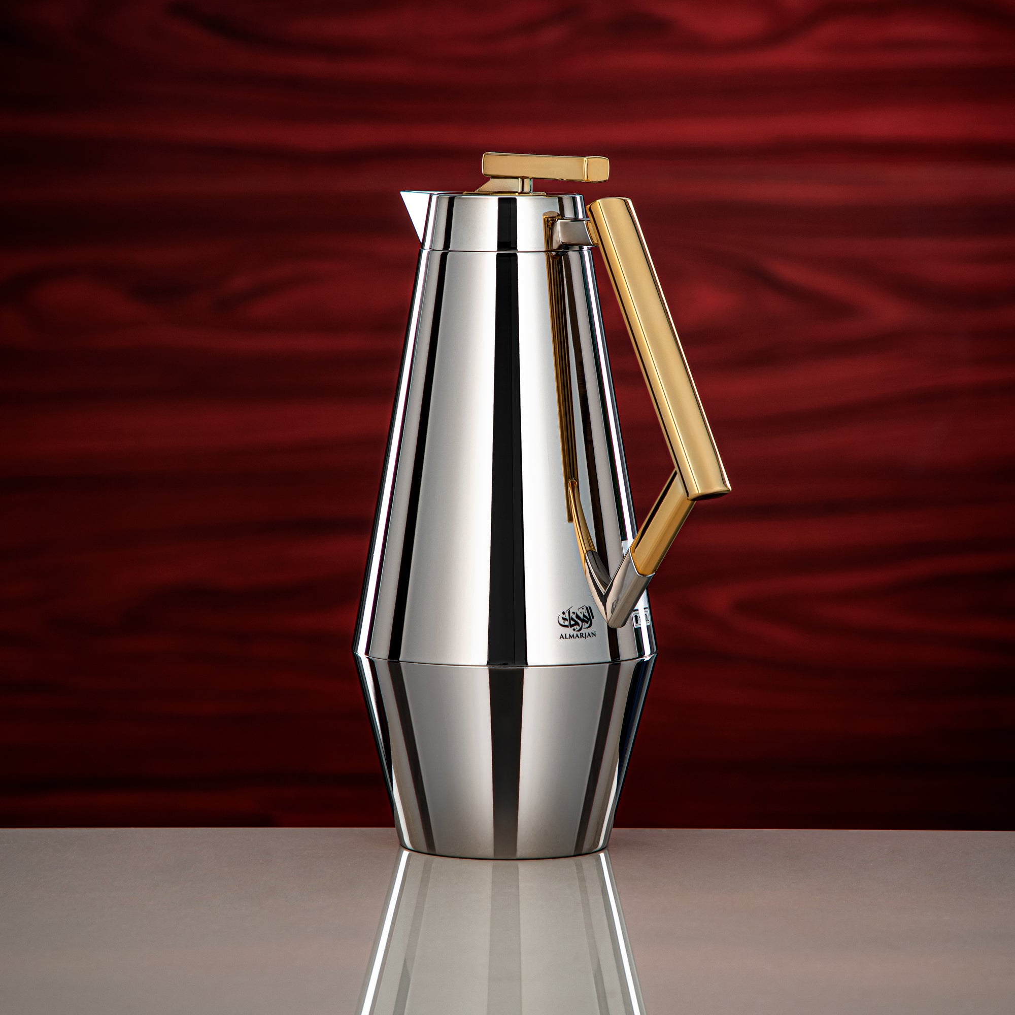 Almarjan Vacuum Flask Set 0.7L & 1L Silver & Gold