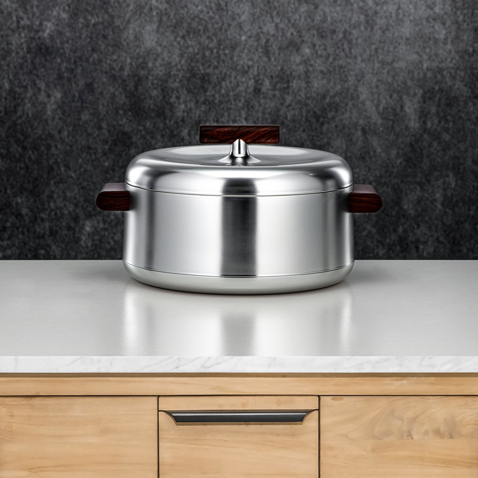 المرجان حرارات Set ABS 1L, 2.5L, 3L Matt silver & dark wood (EL-100/250/300 MC/DW)