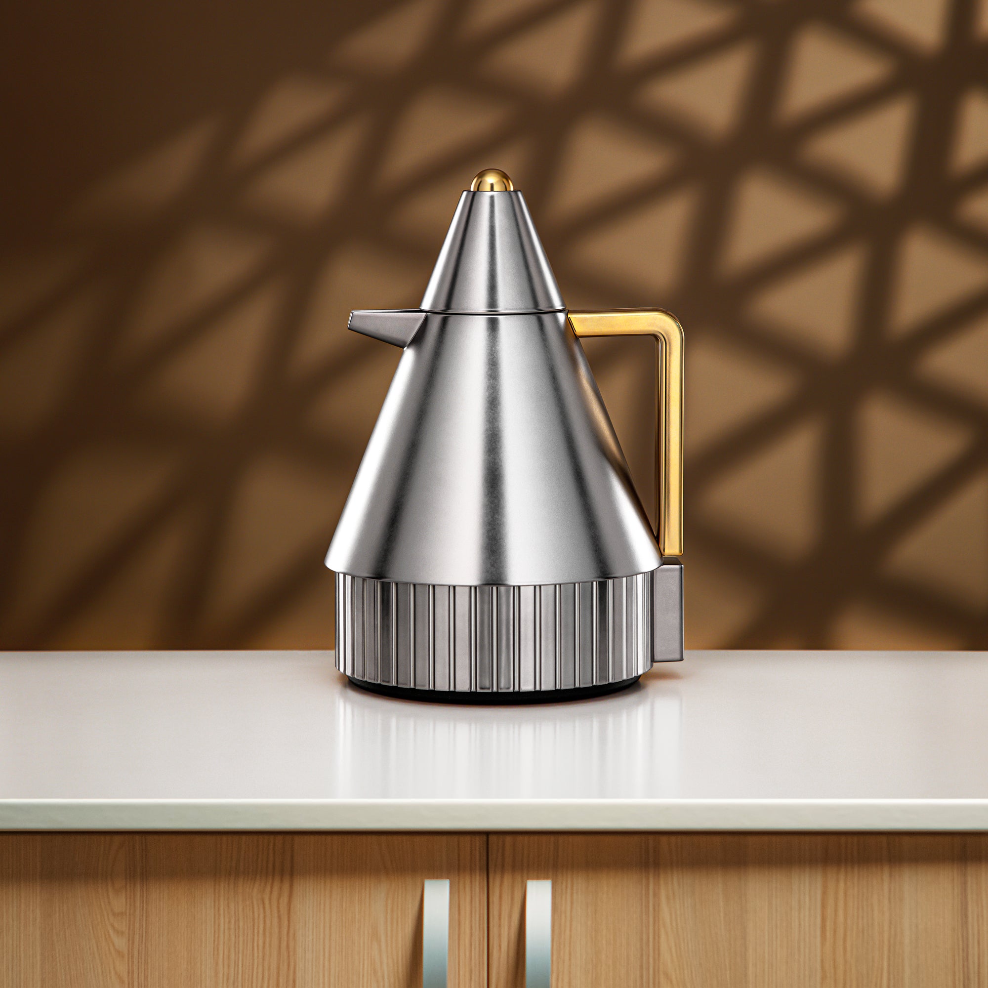 Almarjan Vacuum Flask Set 1L + 1L Matt Nickel & Matt Gold