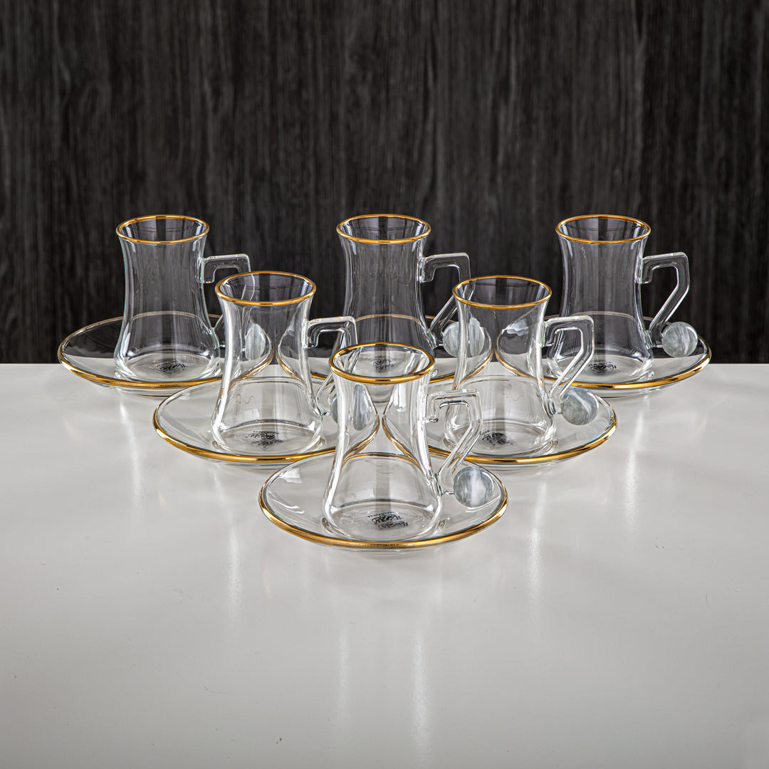 Almarjan 18 Pieces Borosilicate Glass Tea Set - FB803-18 PIV/G