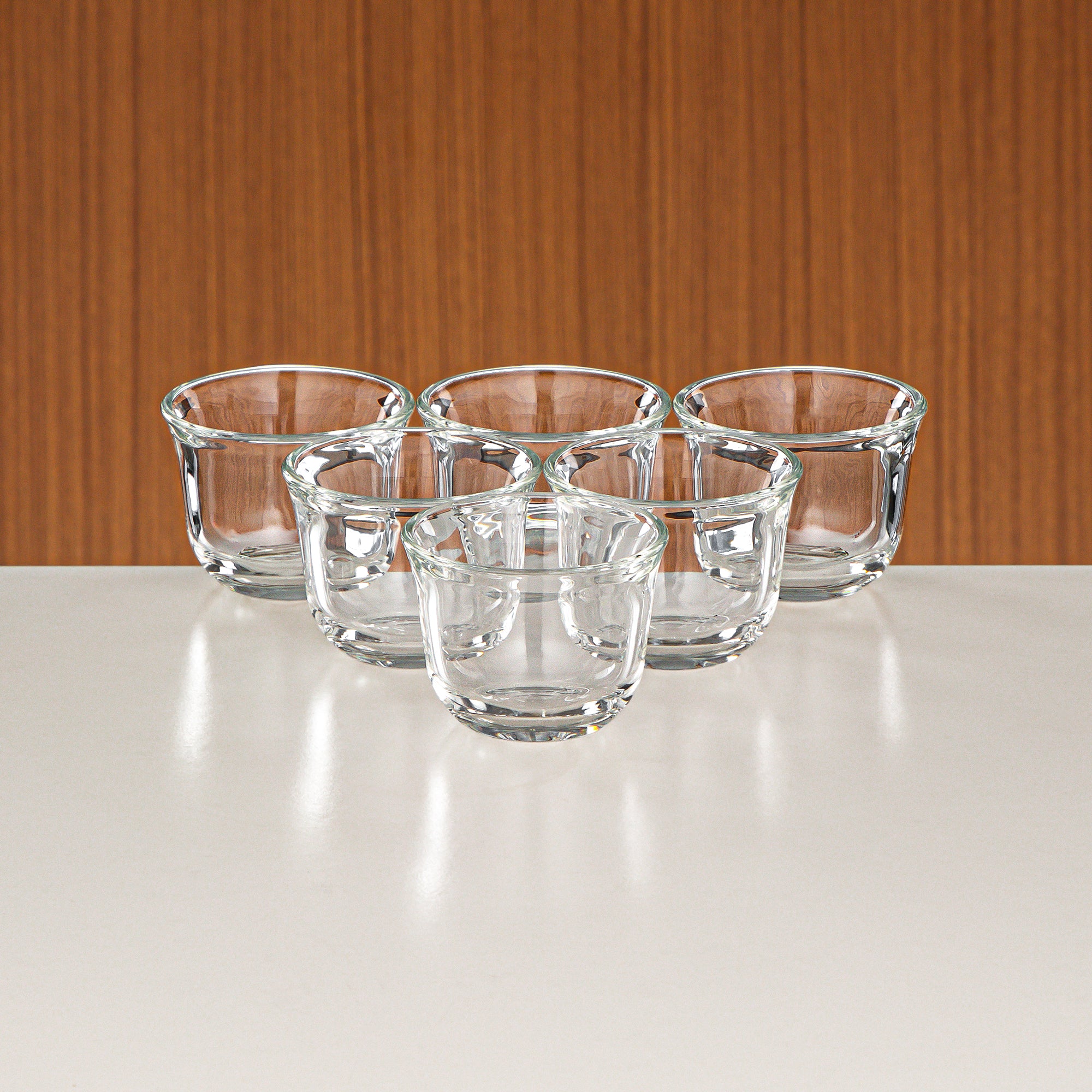 طقم شاي وقهوة المرجان 18 قطعة، نيكل ذهبي مطفي، أكواب زجاج بوريكسيلات، صحون تقديم ABS، موديل FG820-18 NI/MG