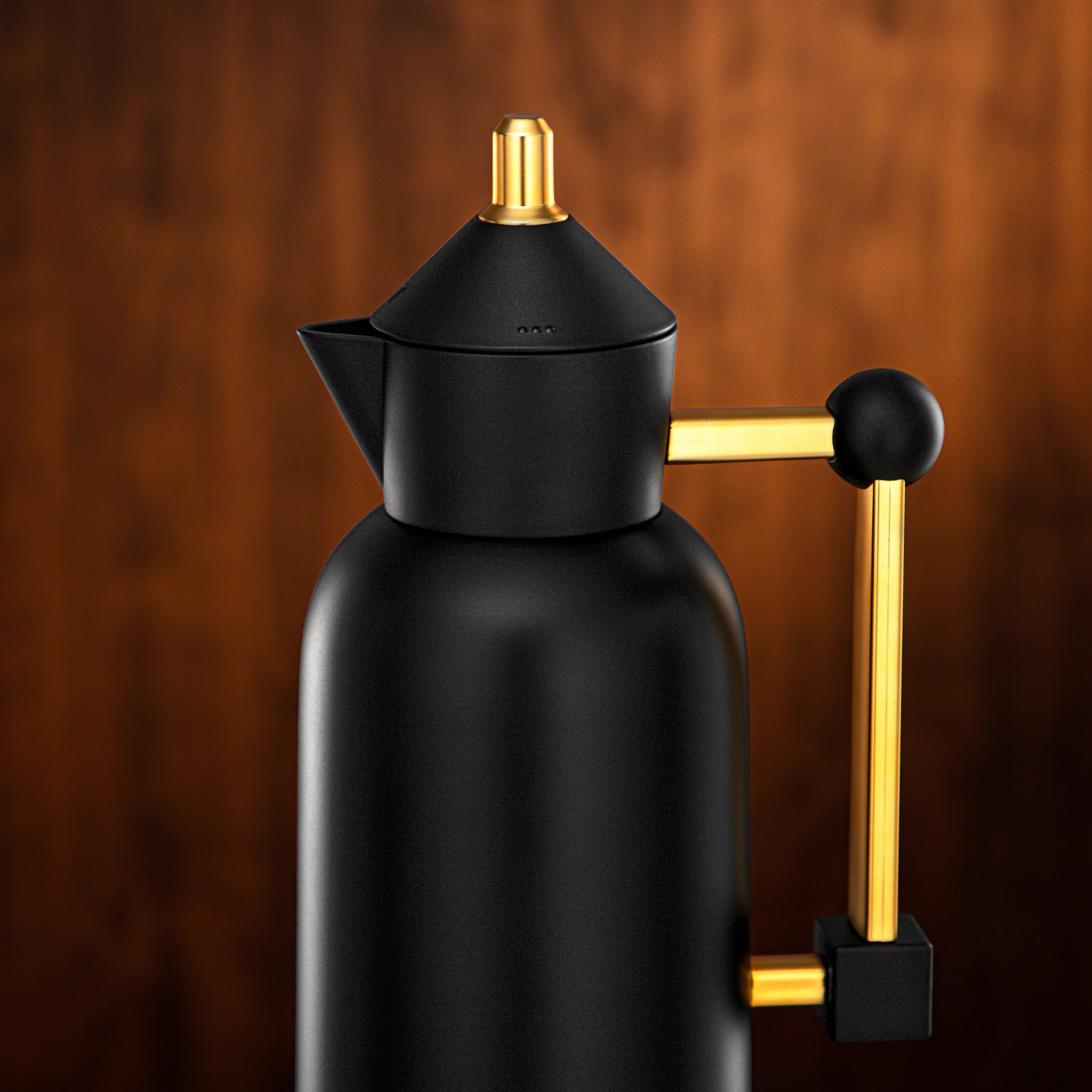 Almarjan Vacuum Flask Set 0.7L + 1L Matt Black & Matt Gold