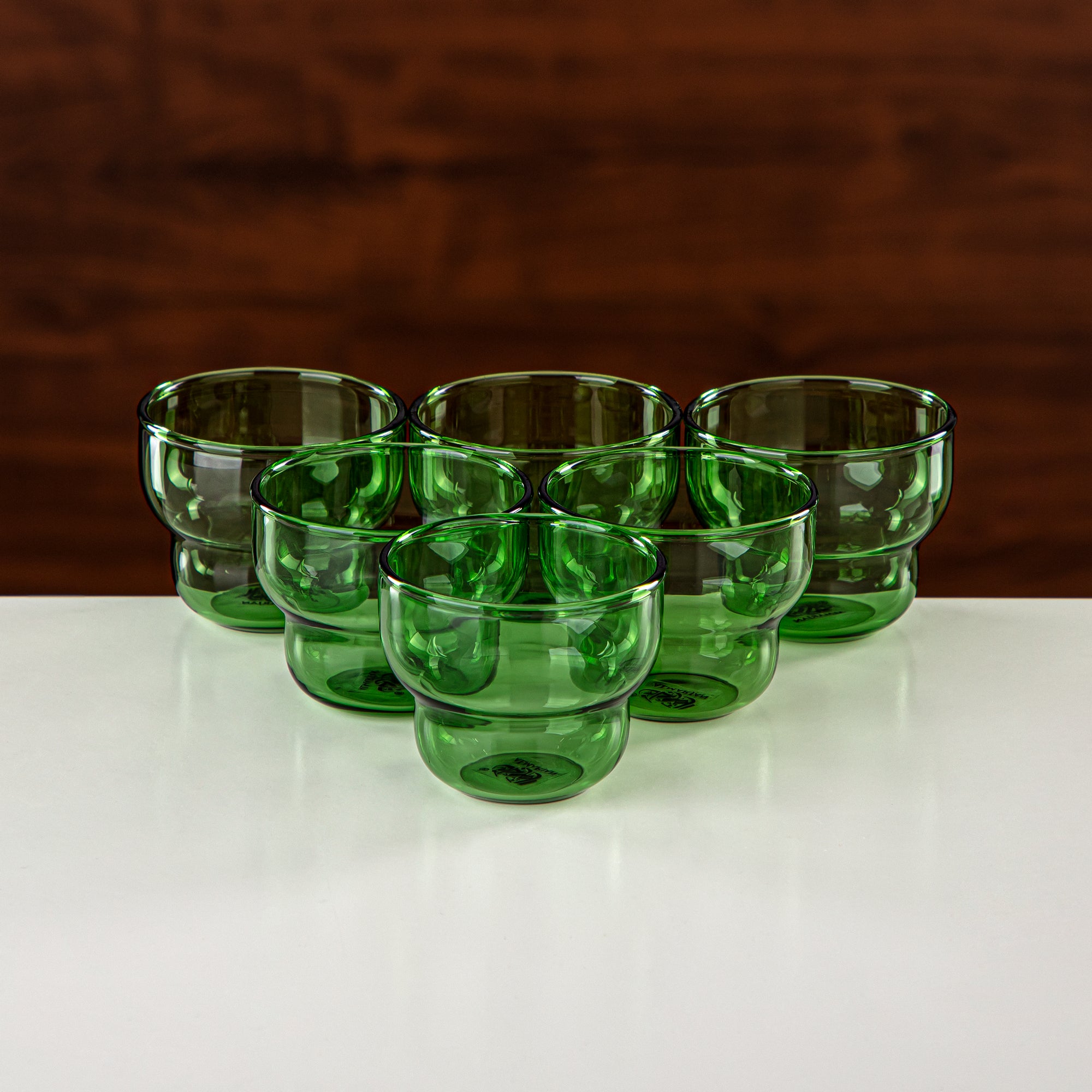 Almarjan Tea & Coffee Set 18 Pieces, Glass, Green & Clear (GLS2630051) - Chich Serveware