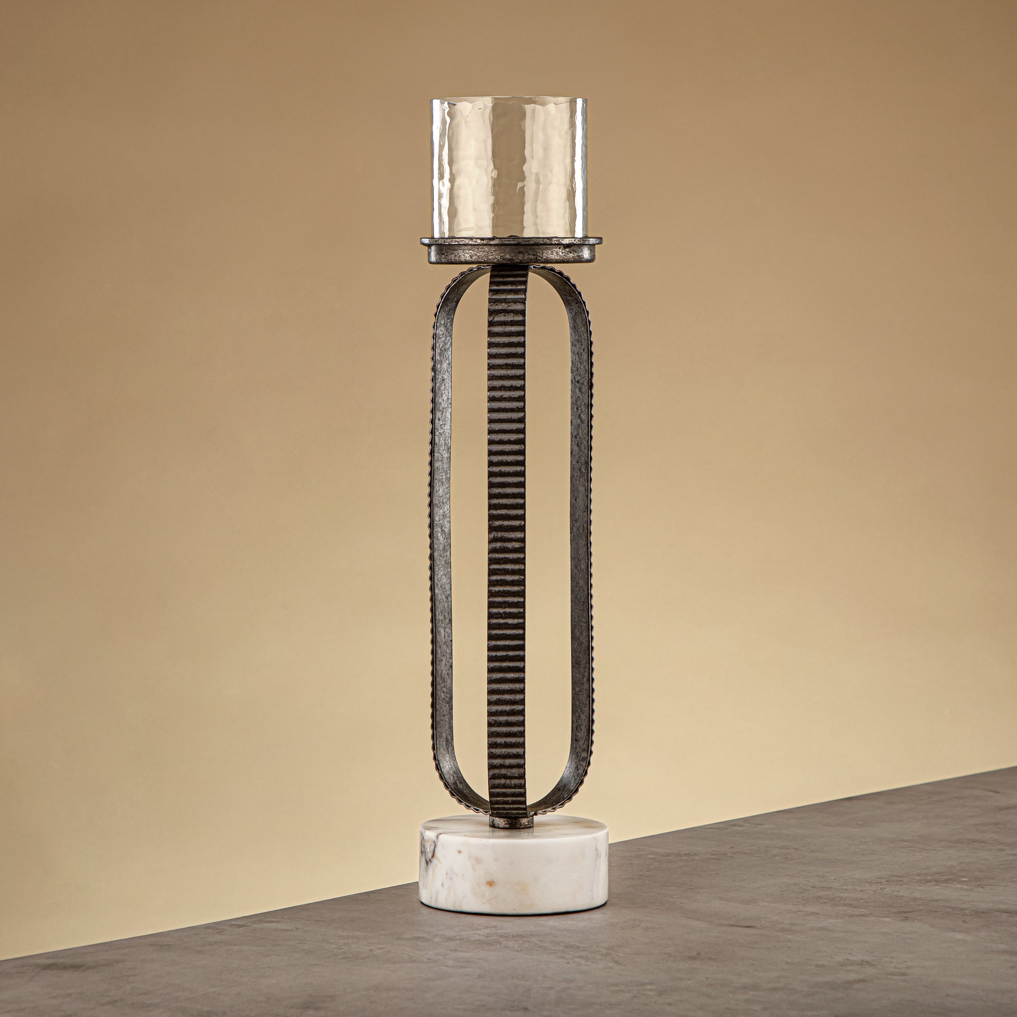 حامل شموع المرجان العمودي 44 سم فضي ريفي