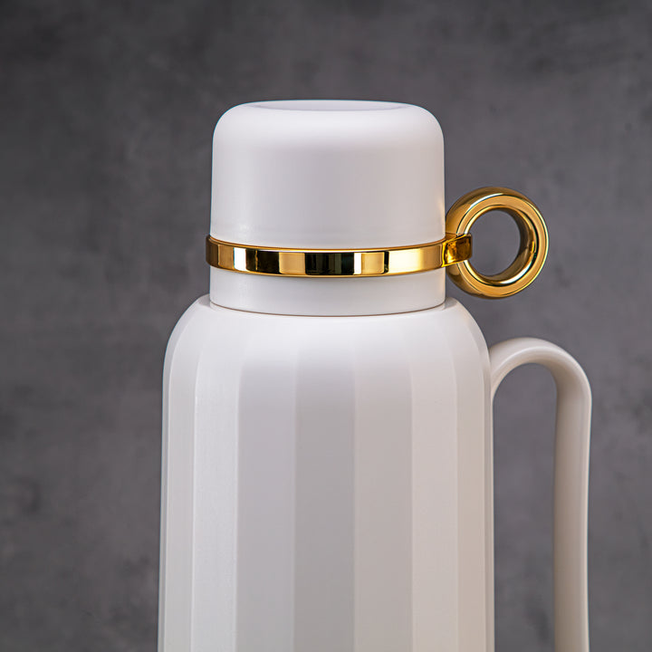 Almarjan 1 Liter Vacuum Flask Ivory & Gold - GT101 MIVG