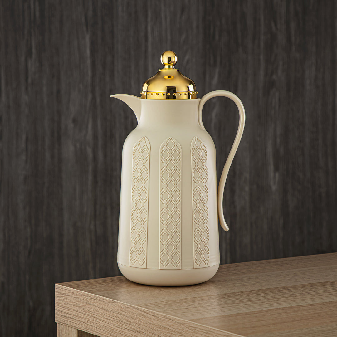 Almarjan 2 Pieces Vacuum Flask Set Ivory & Gold - GT110-070/100 IV/G