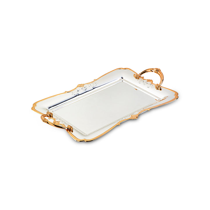 Almarjan 3 Pieces Serving Tray Set Silver & Gold - HT220908